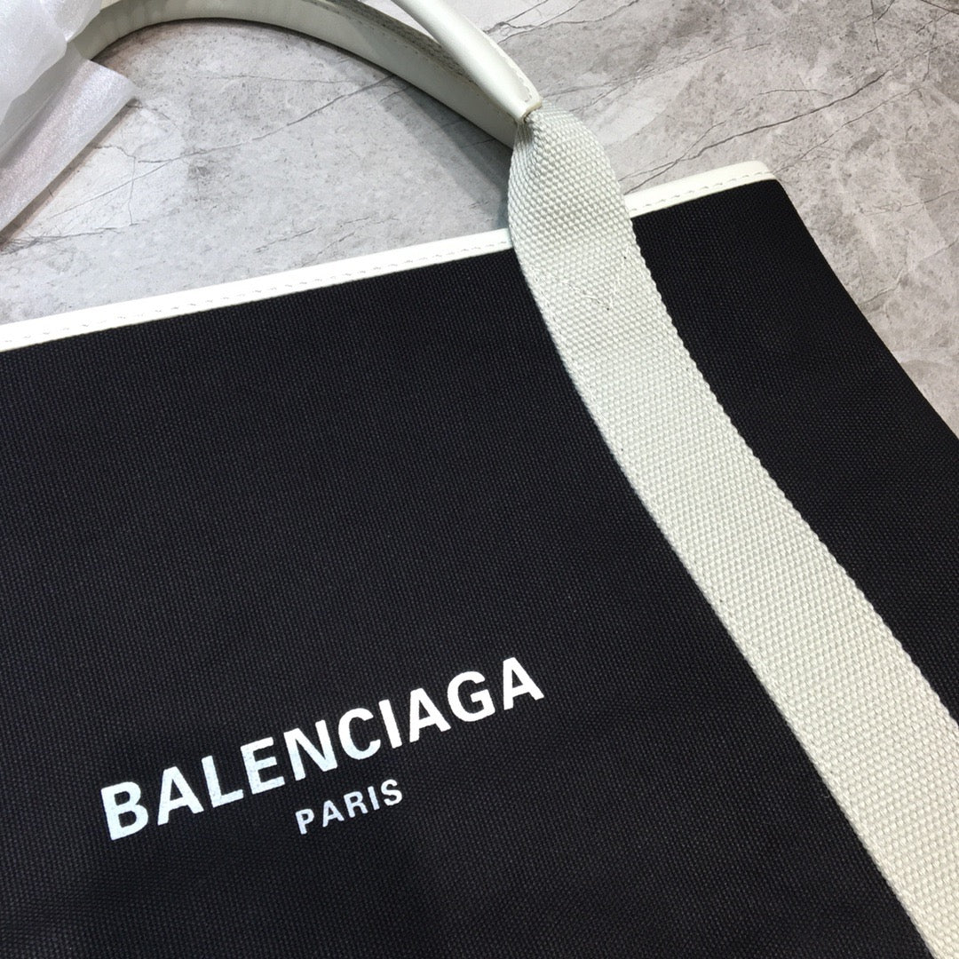 Balen Navy MeGLAMIum Cabas Tote Bag In White, For Women, Bags 14.1in/36cm