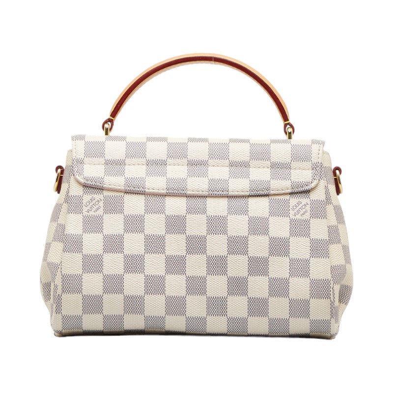 Louis Vuitton Damier Azur Handbag Shoulder Bag 2WAY N41581 White PVC Leather Louis Vuitton