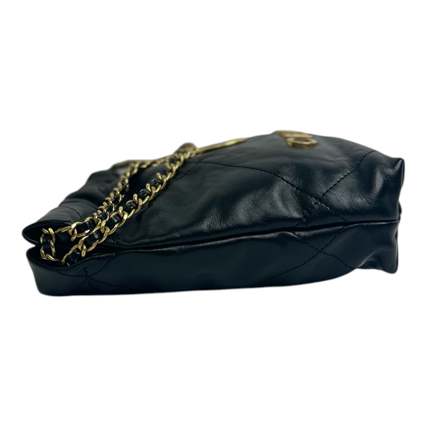 Chanel Shiny Calfskin Quilted Mini Chanel 22 Black