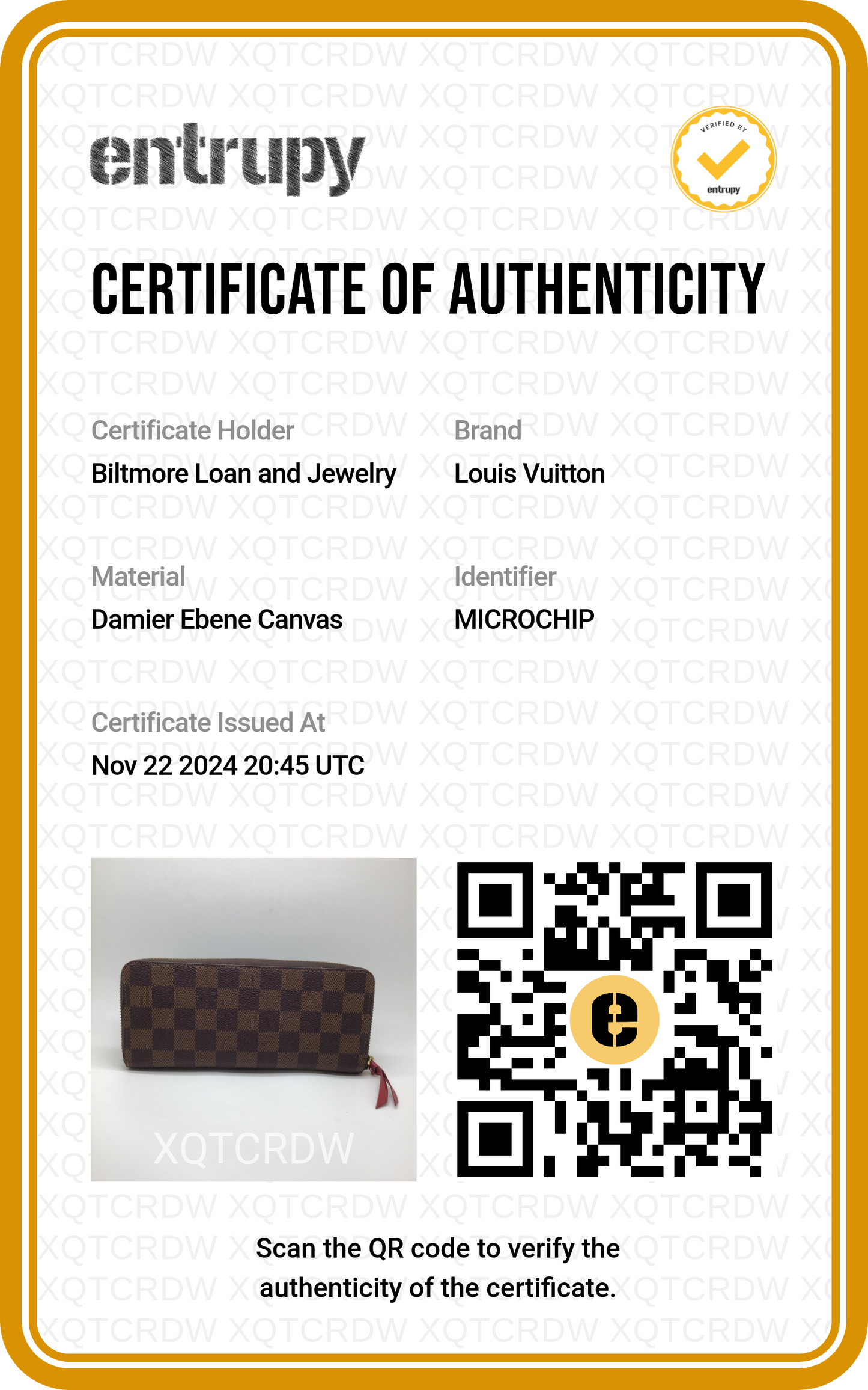 Louis Vuitton Damier Ebene Clemence Wallet Cherry