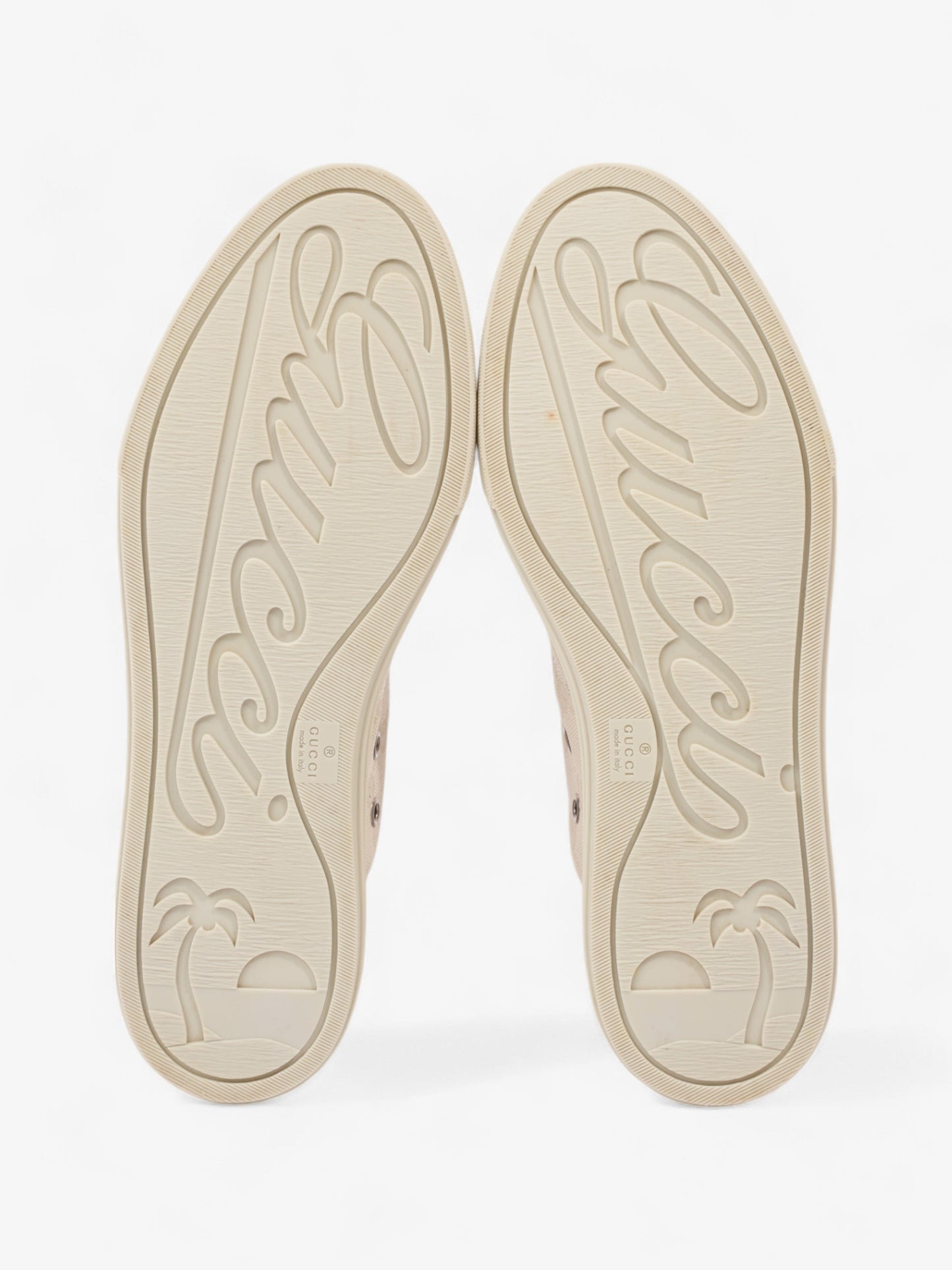 Gucci GG Monogram High-Top Sneakers Beige Canvas EU 40 UK 7