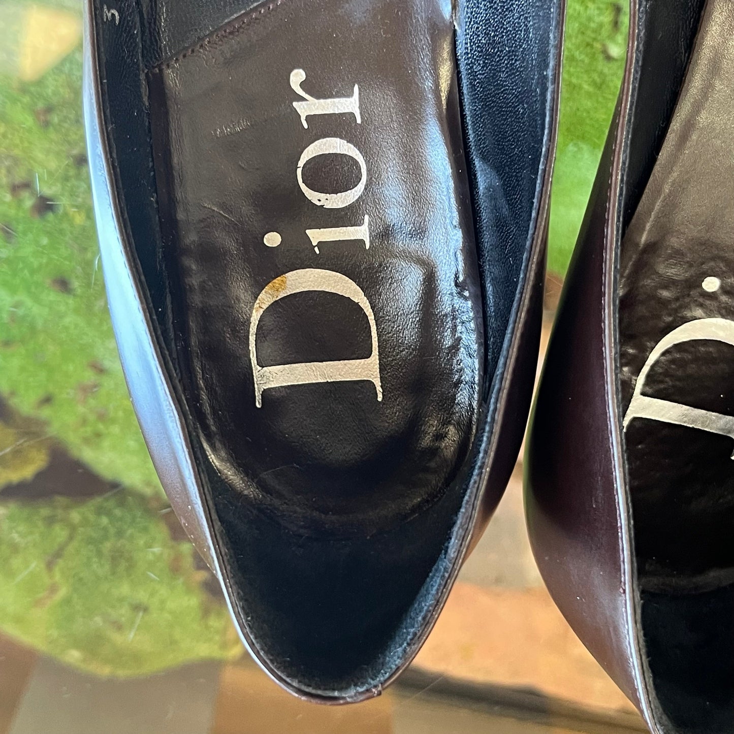 CHRISTIAN DIOR Leather Vintage Pointed Toe Flats SZ38(8US)