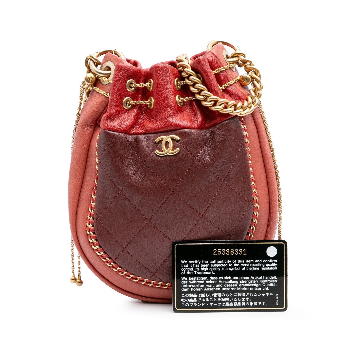 Chanel Cc Quilted Calfskin Drawstring Bucket Bag