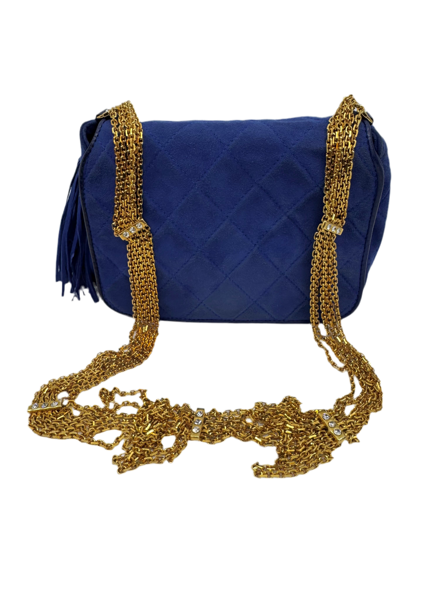 Chanel Suede Crystal Chain Crossbody