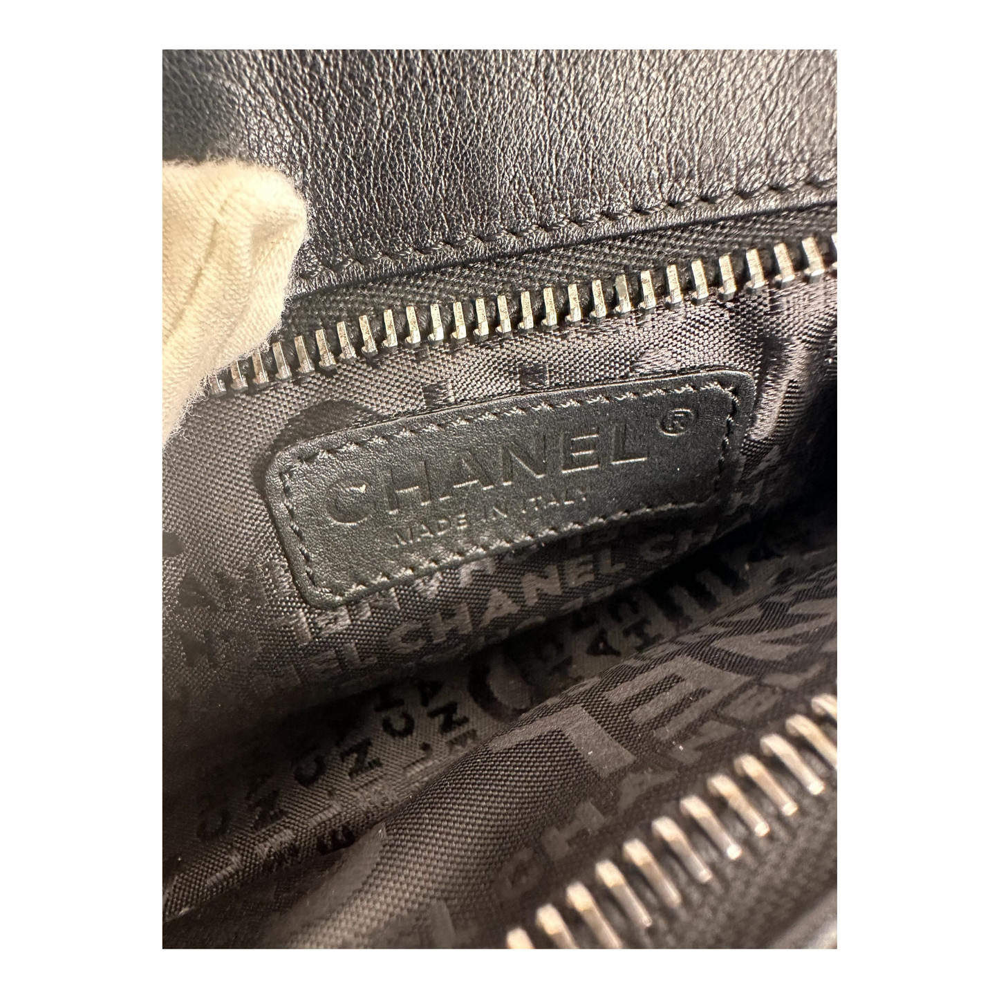 Chanel Black Leather Small LAX Wristlet