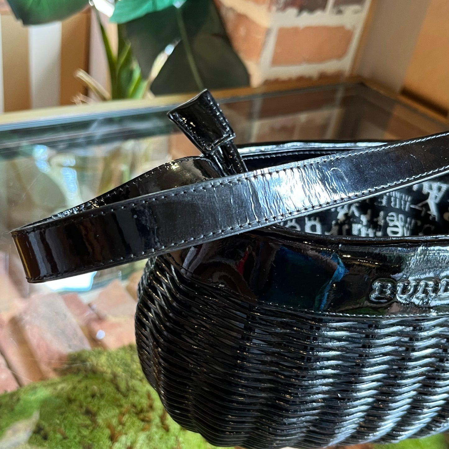 BURBERRY Wicker Basket Top Handle Bag