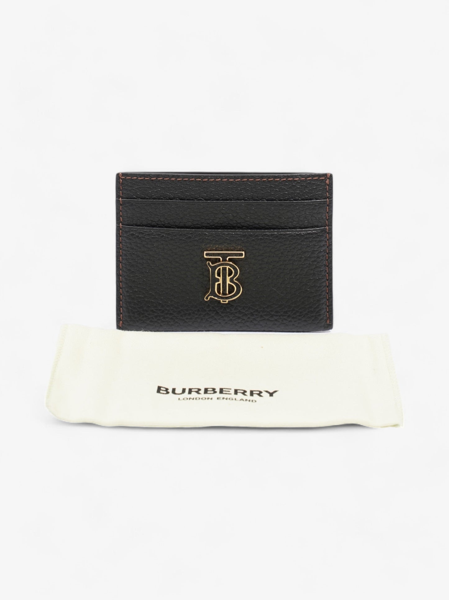 Burberry TB Card Holder Black Calfskin Leather