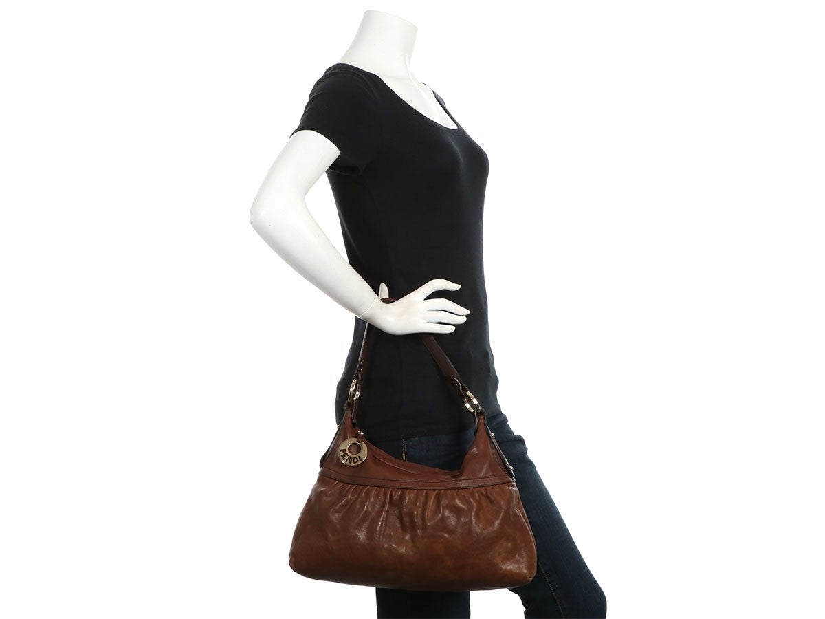 Fendi Brown Leather Chef Bag