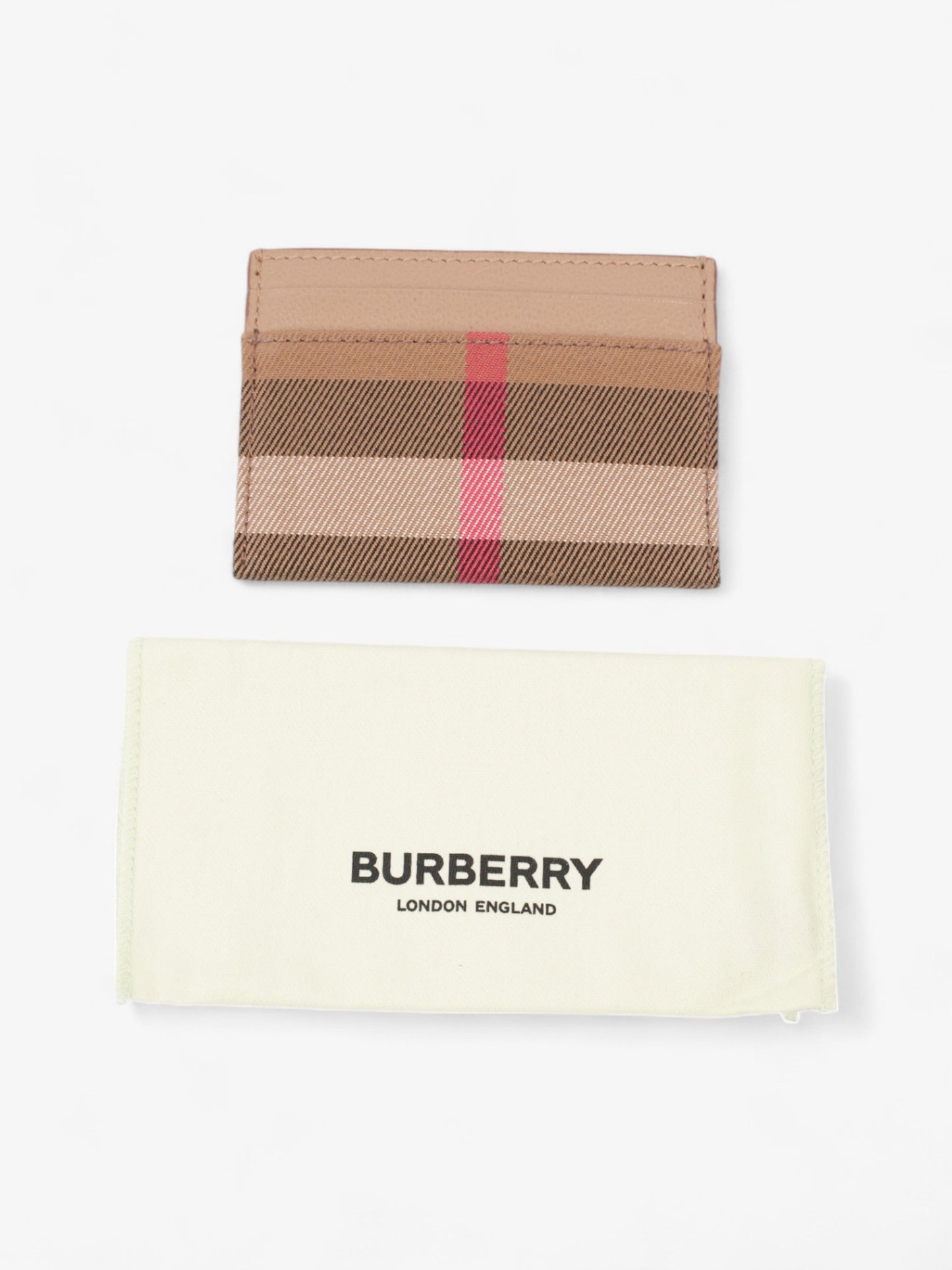 Burberry Check Card Case Chestnut Brown / House Check Cotton