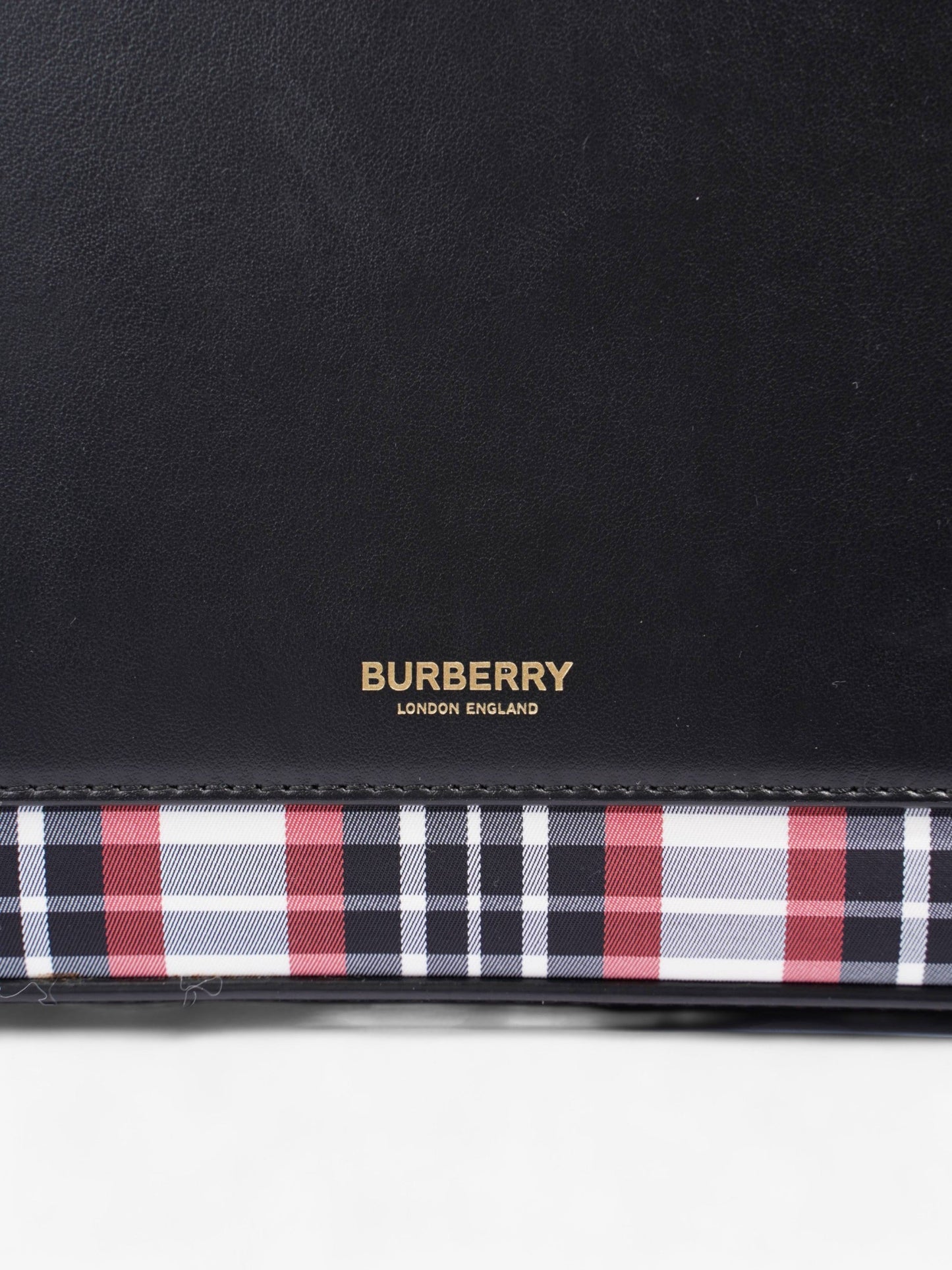 Burberry Mini Pocket Red And Black Check Leather
