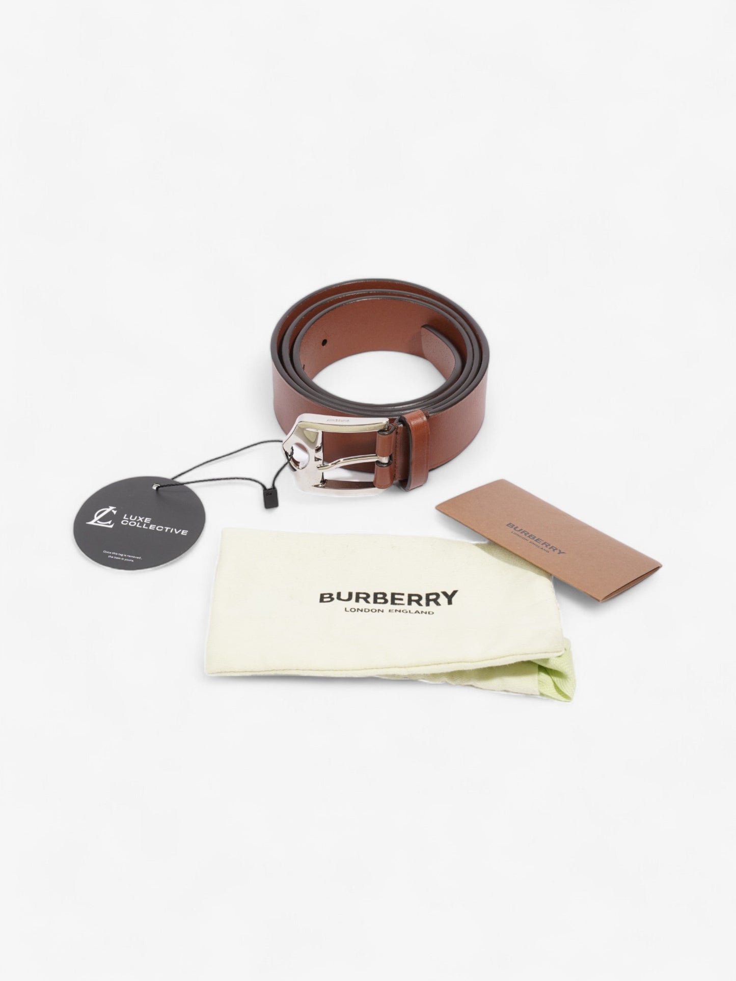 Burberry Buckle Belt Brown Leather 90cm 36"