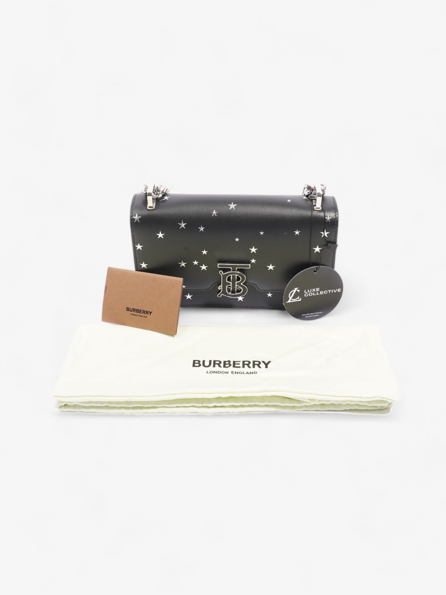 Burberry Star TB Logo Bag Black Leather