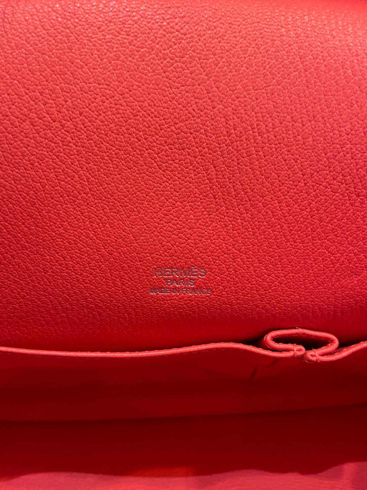 HERMÈS Jypsiere Clemence Red Leather Cross Body Bag-HS