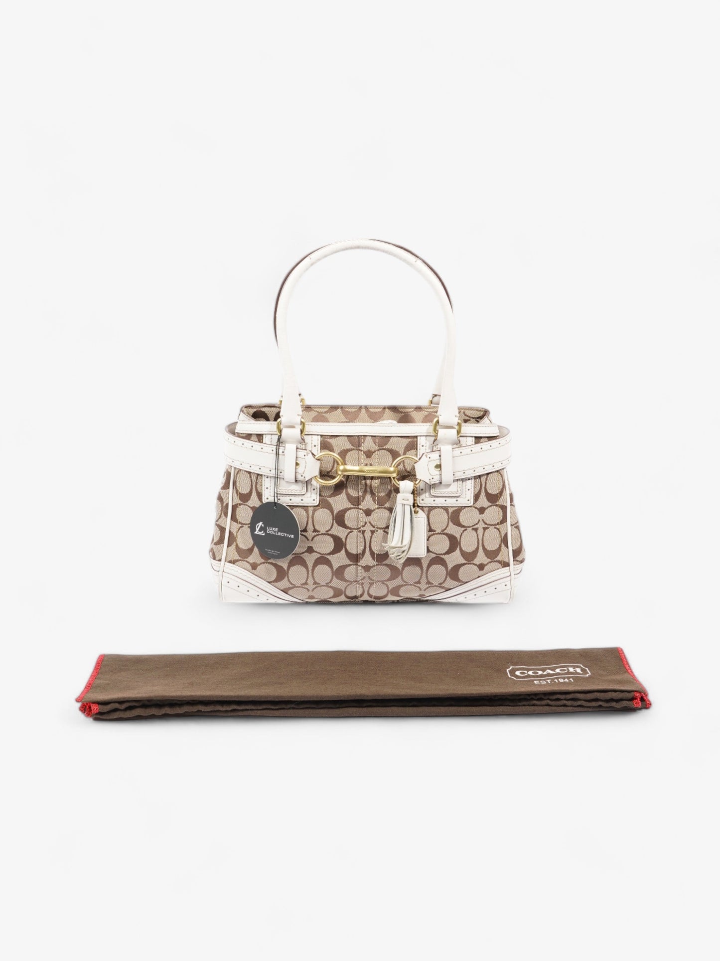 Coach Signature Carryall Tote Brown / White Canvas Medium