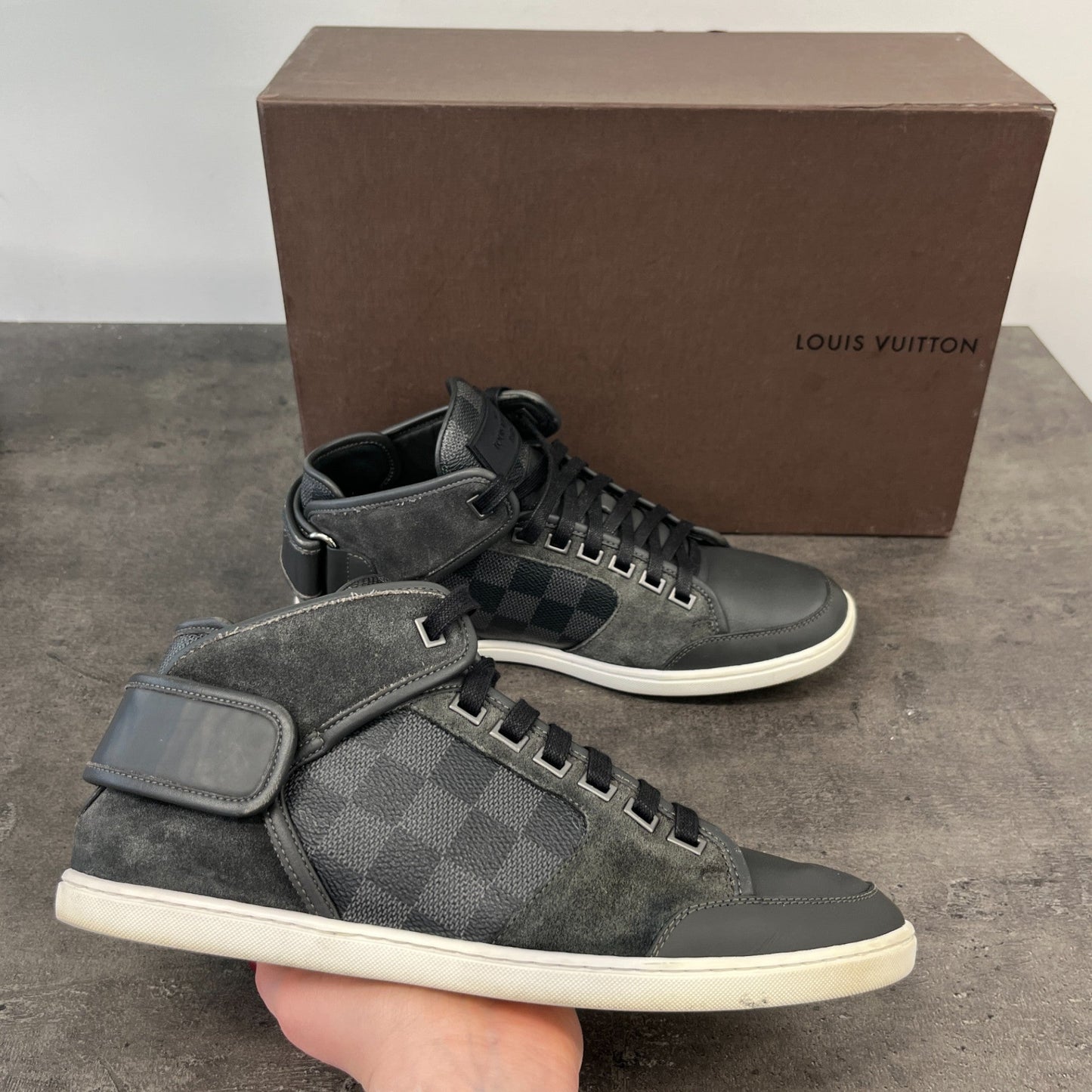Men's Damier Graphite High Trainers Black Size EU 39.5 / UK 5.5