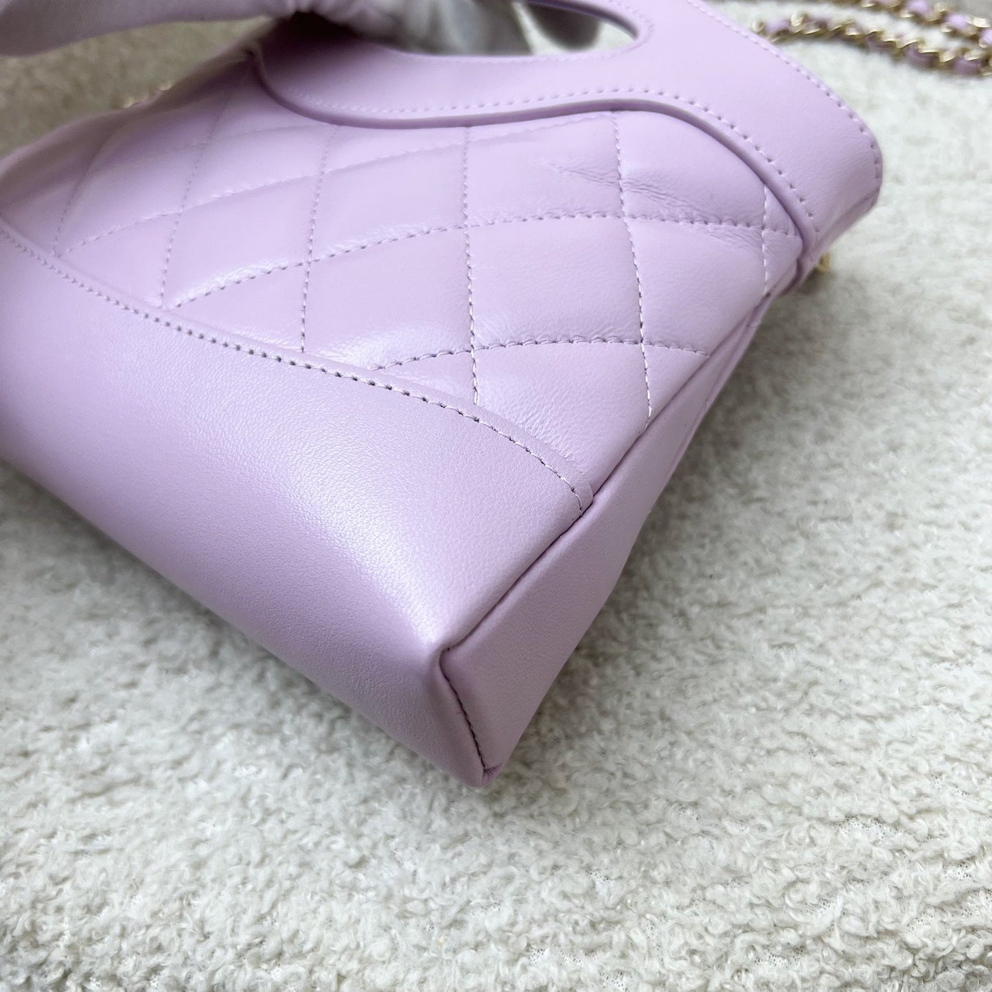 GLM-31 Nano Shopping Bag in Lilac Shiny Calfskin and LGHW (Model: AP3656)