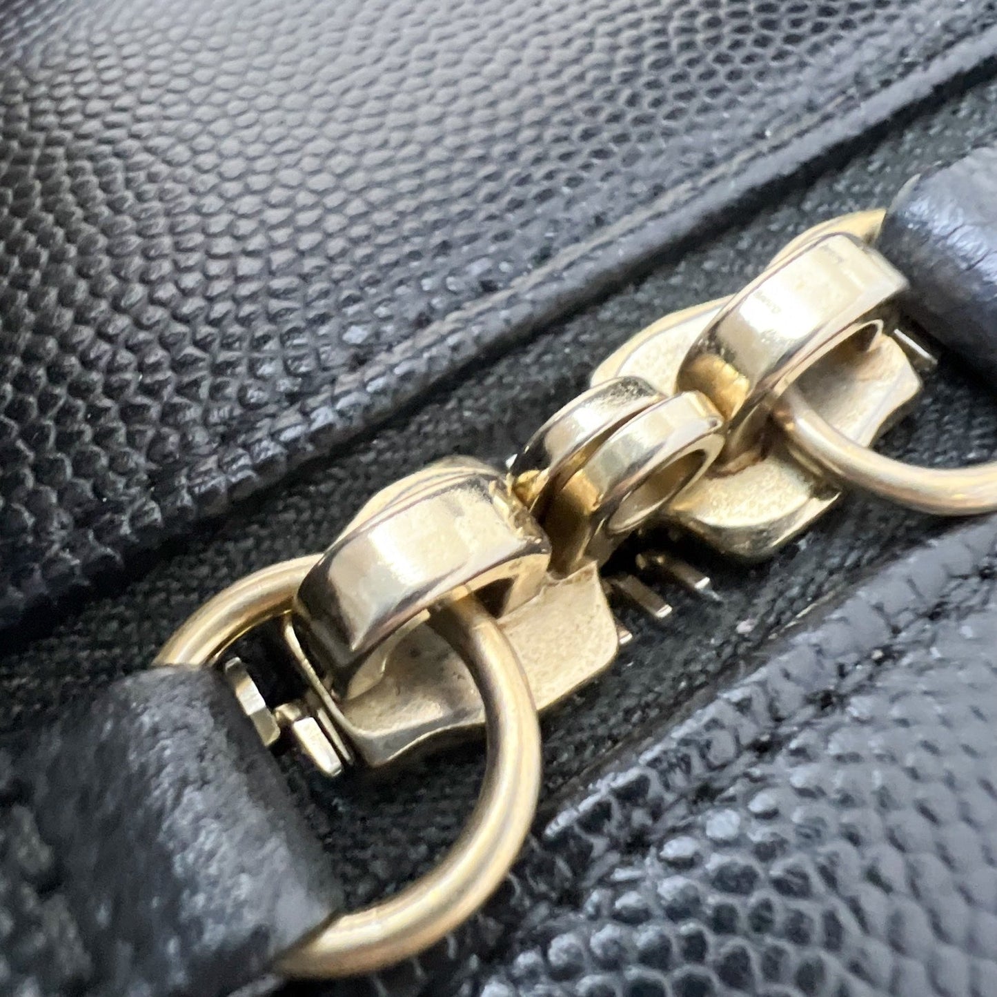 GLM-Medium Filigree Vanity Bag in Black Caviar, Black Trim and AGHW (Model: A93343)