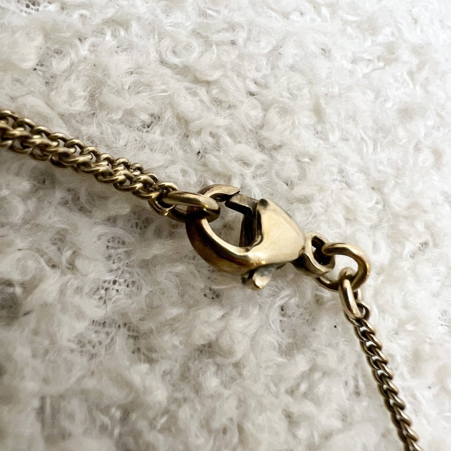 GLM-GLM- Logo with Dangling Pearl Necklace in Aged Gold HW