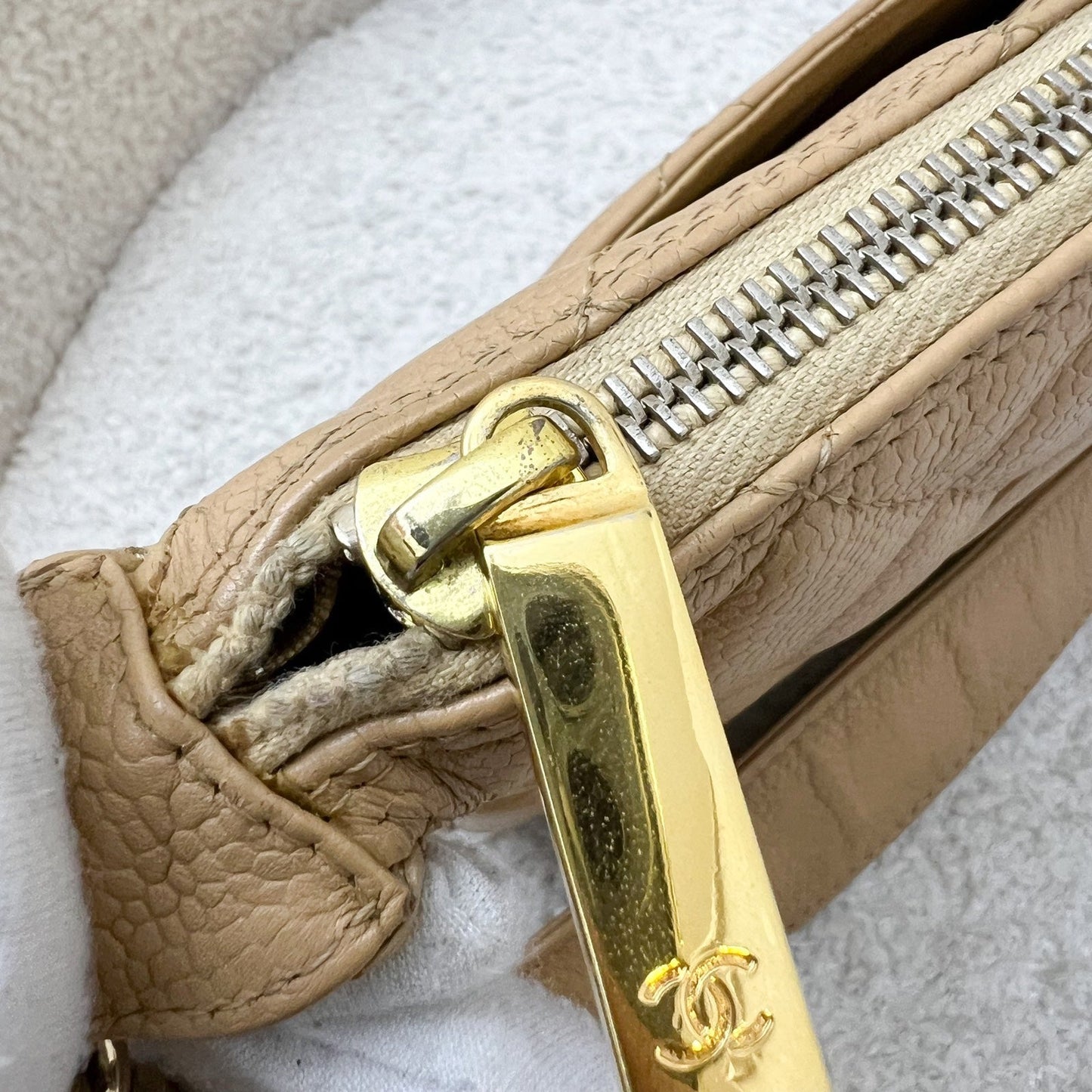 GLM- Timeless GLM- Small Hobo Shoulder Bag in Dark Beige Caviar and GHW