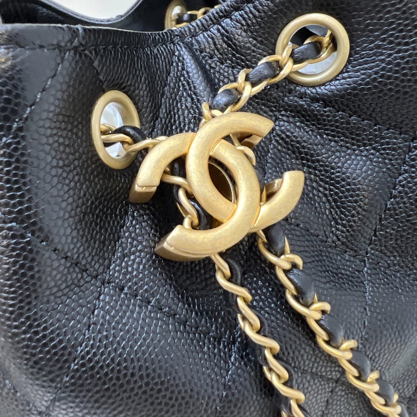 GLM-25 Small Hobo Bag in Black Caviar and AGHW (Model: AS5293)