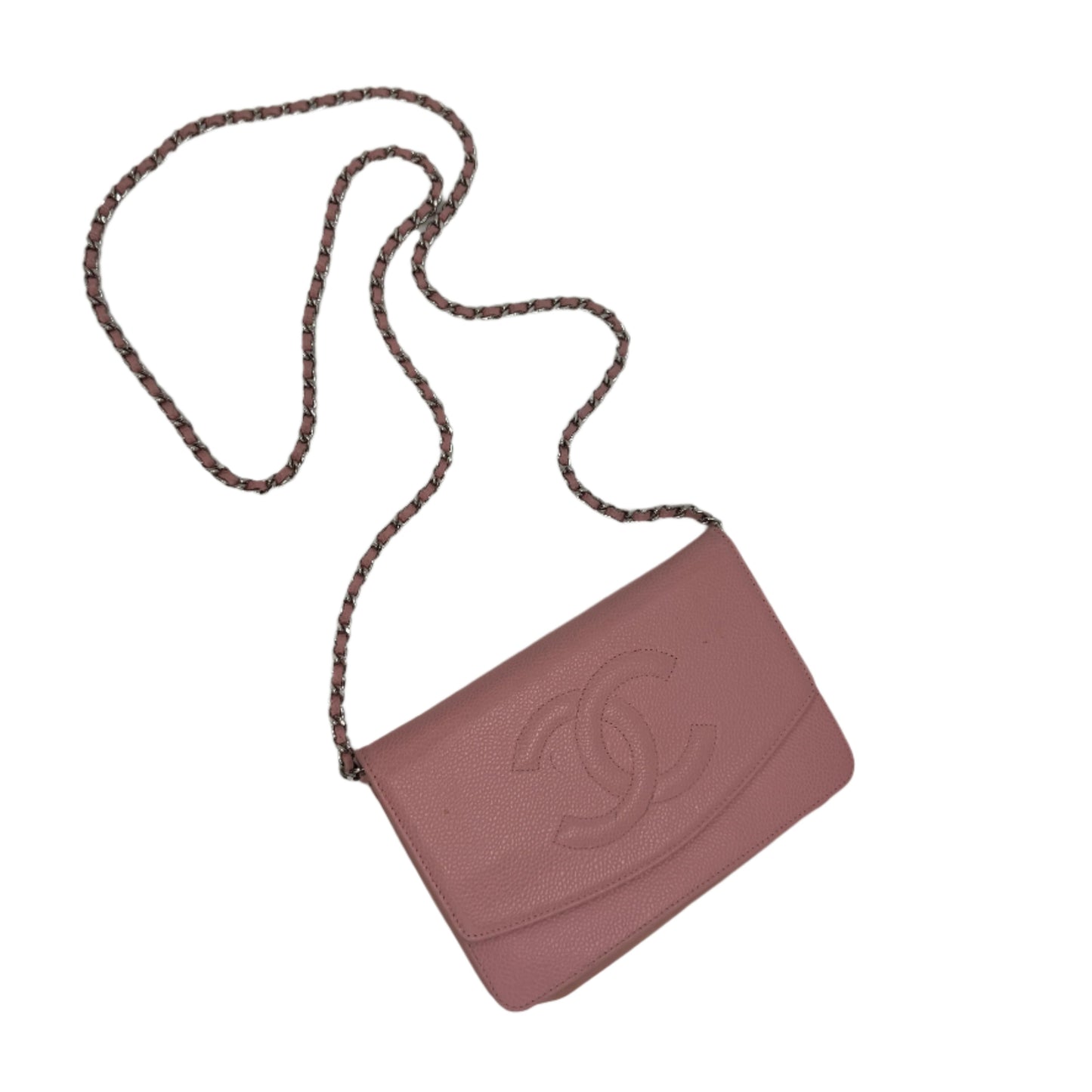 Chanel Pink Caviar Wallet On Chain