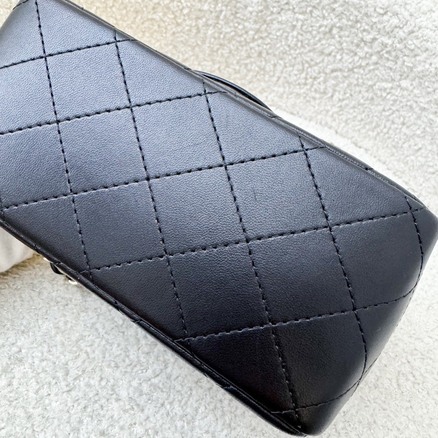 GLM-Classic Square Mini Flap in Black Lambskin and LGHW (Model: A35200)