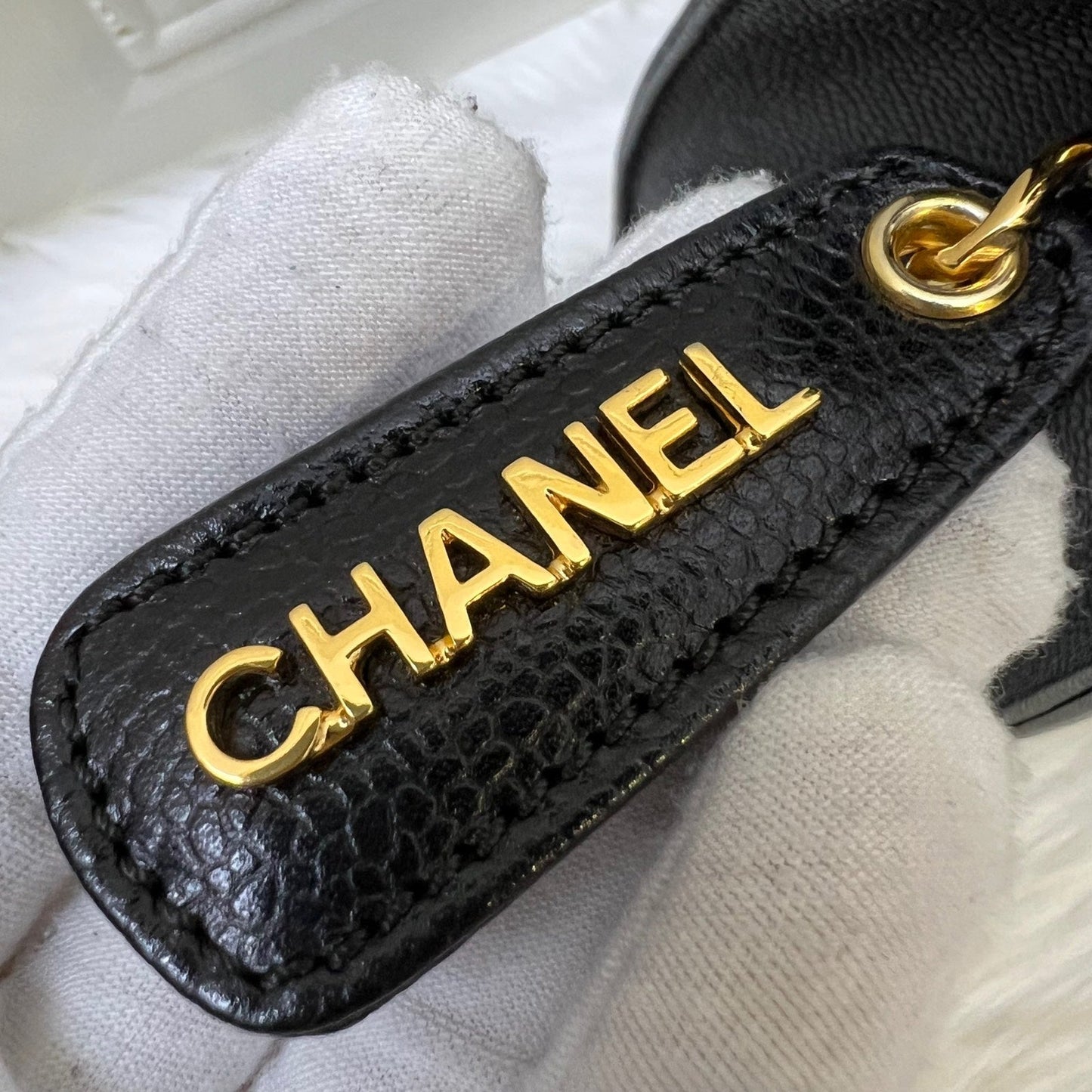 GLM- Tote Bag with GLM- Turnlock in Black Caviar and 24K Gold Plated HW
