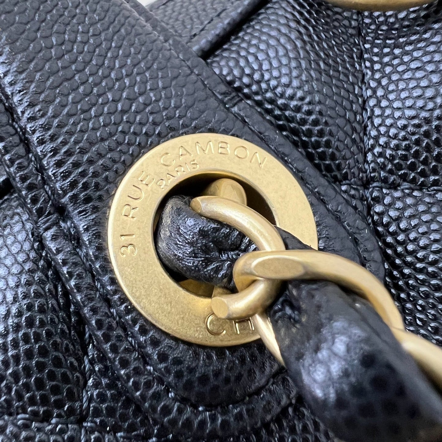 GLM-25A Small Bowling Bag in Black Caviar and AGHW (Model: AS5578)