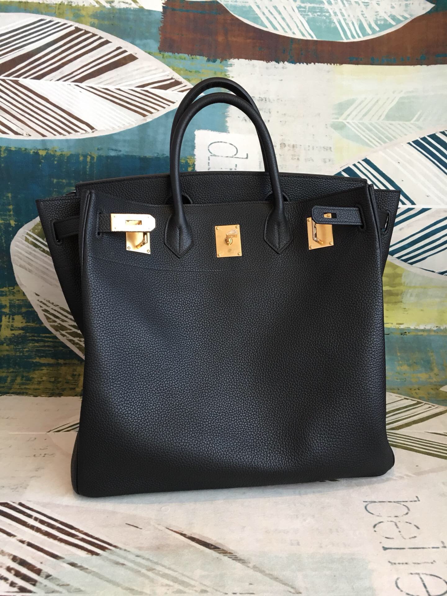 GLAMI Birkin Black For Women Gold Toned Hardware 16.5in/42cm