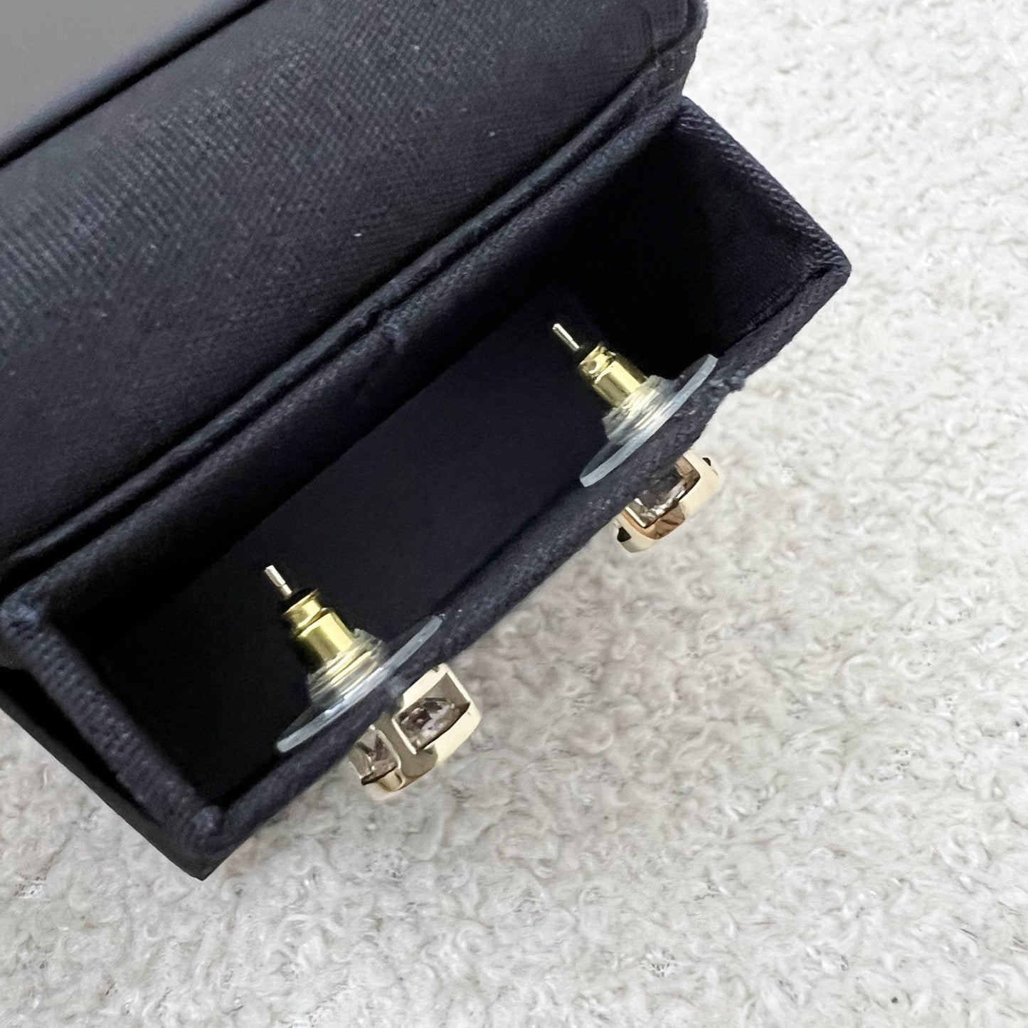 GLM-Mini Round Earrings with Crystal Studded GLM- Logo in LGHW