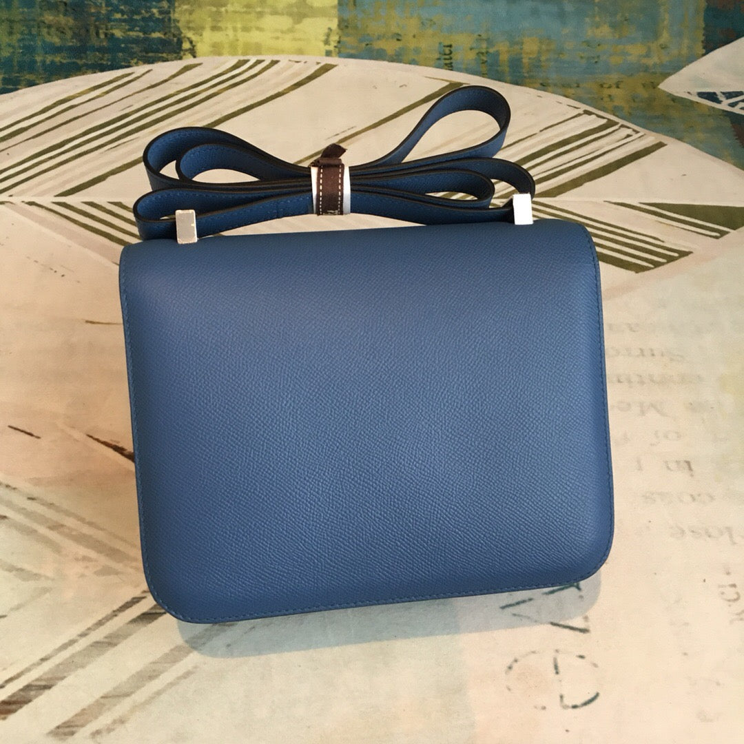 GLAMI ConstanGLAMI 18 Epsom Navy Blue For Women Silver Toned Hardware, Women’s Handbags, Shoulder Bags 7.1in/18cm