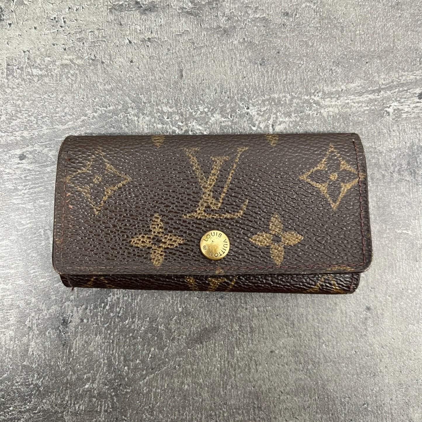 Men's Vintage Monogram Key Wallet Brown