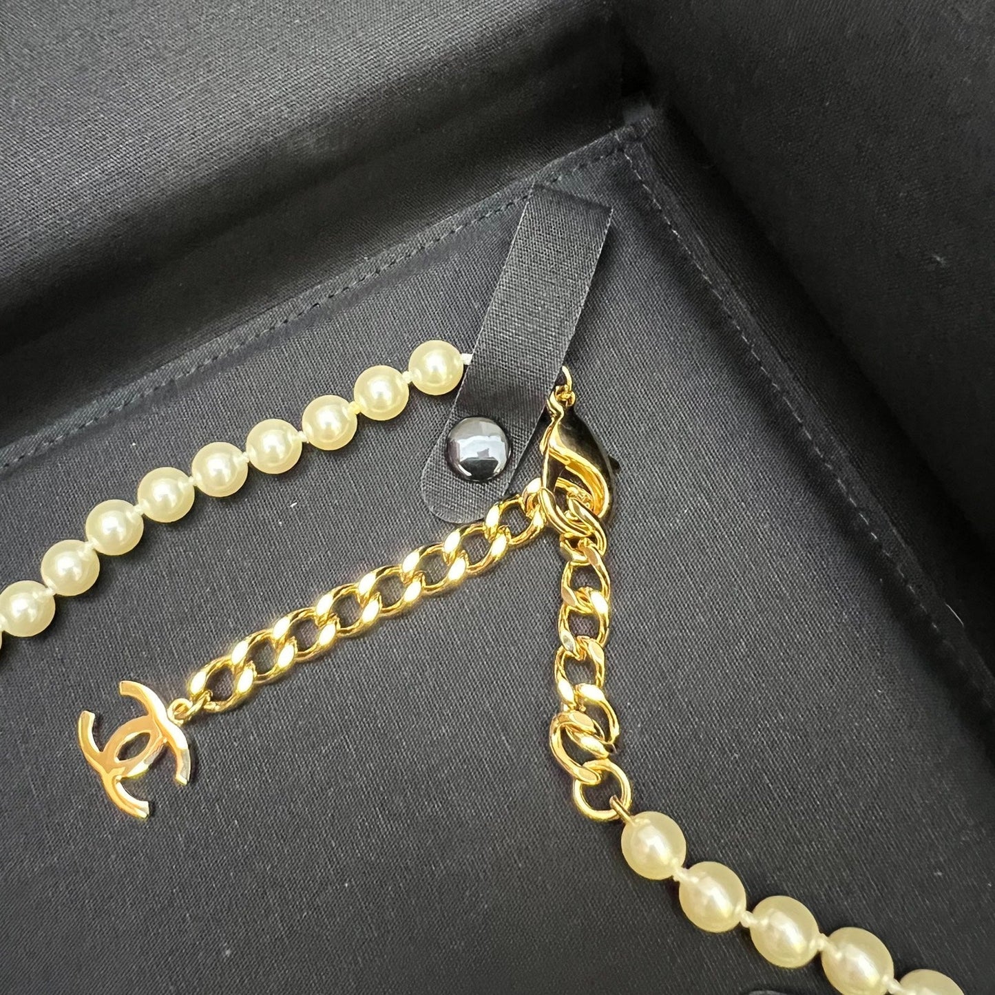 GLM-24A Pin Design Chain Belt with Pearls in GHW (ABD711)