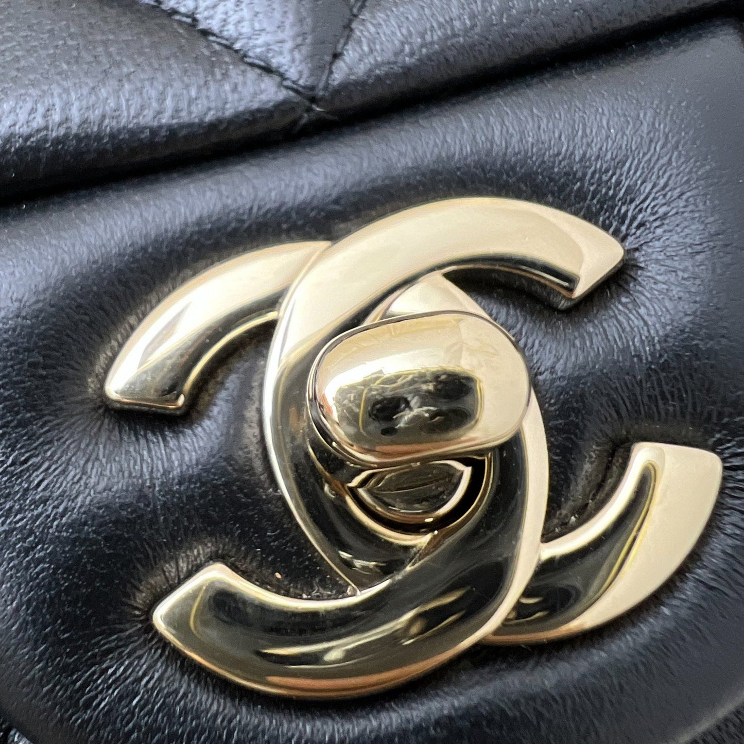 GLM-Classic Square Mini Flap in Black Lambskin and LGHW (Model: A35200)