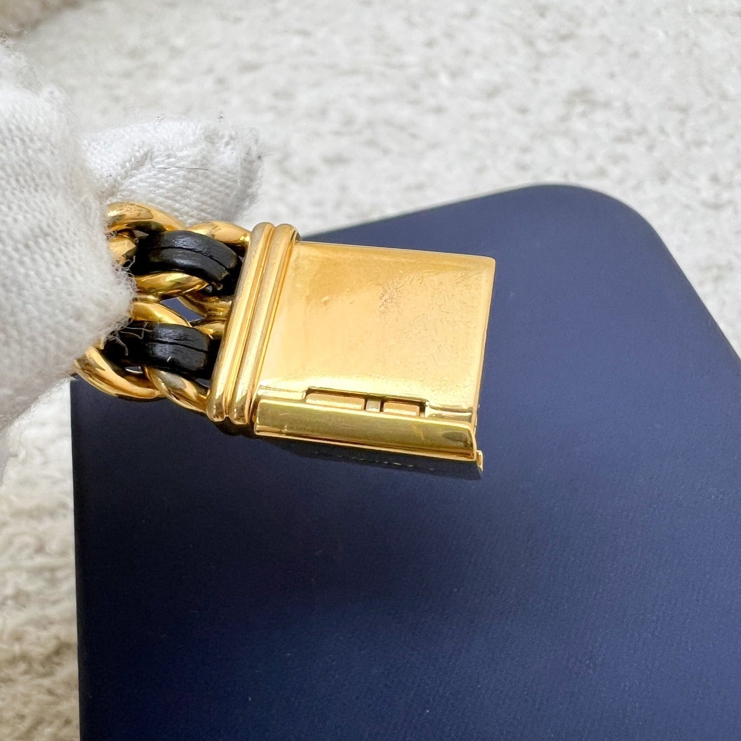GLM- Premiere Watch in 24K GHW and Black Leather Size M