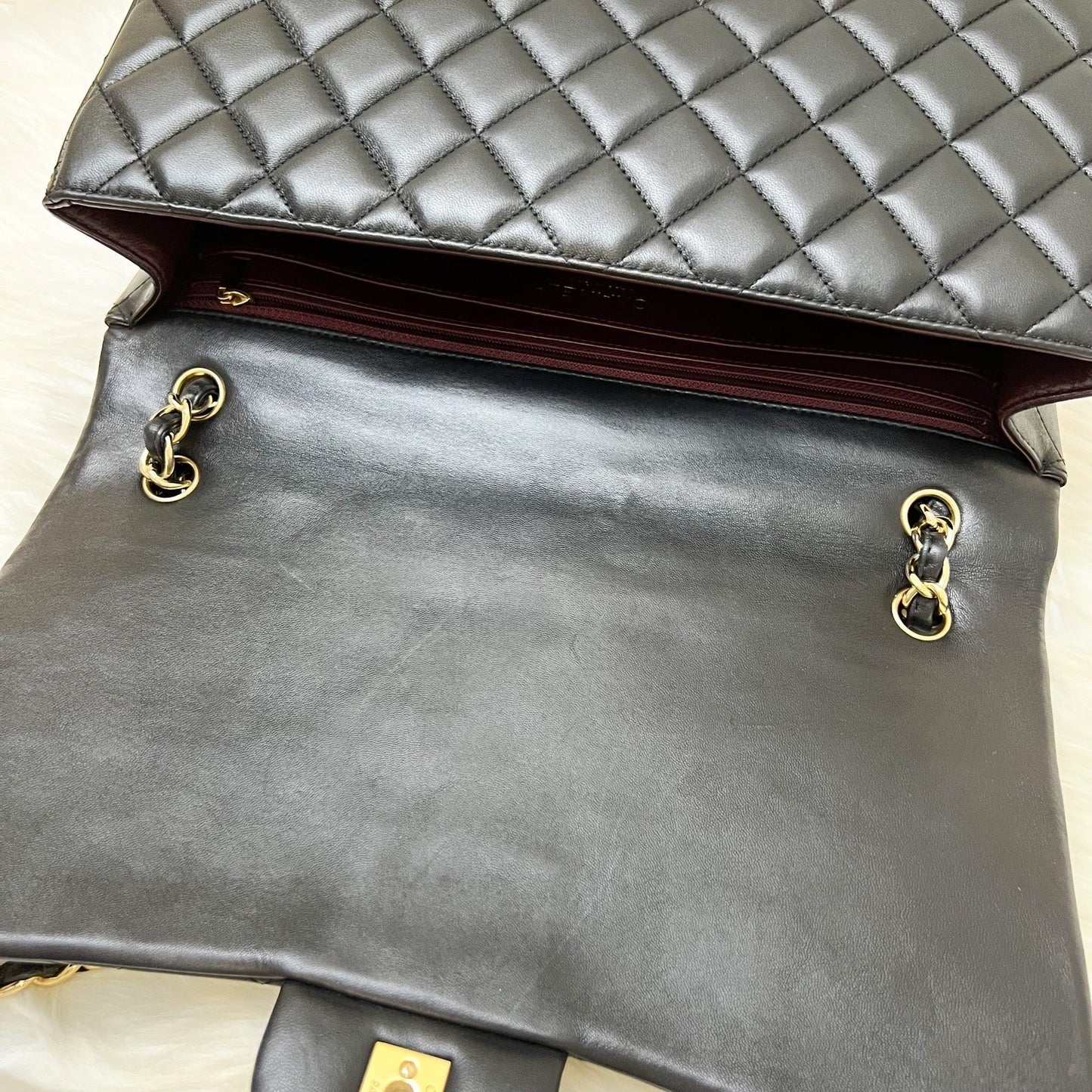 GLM-Maxi Classic Flap SF in Black Lambskin and GHW