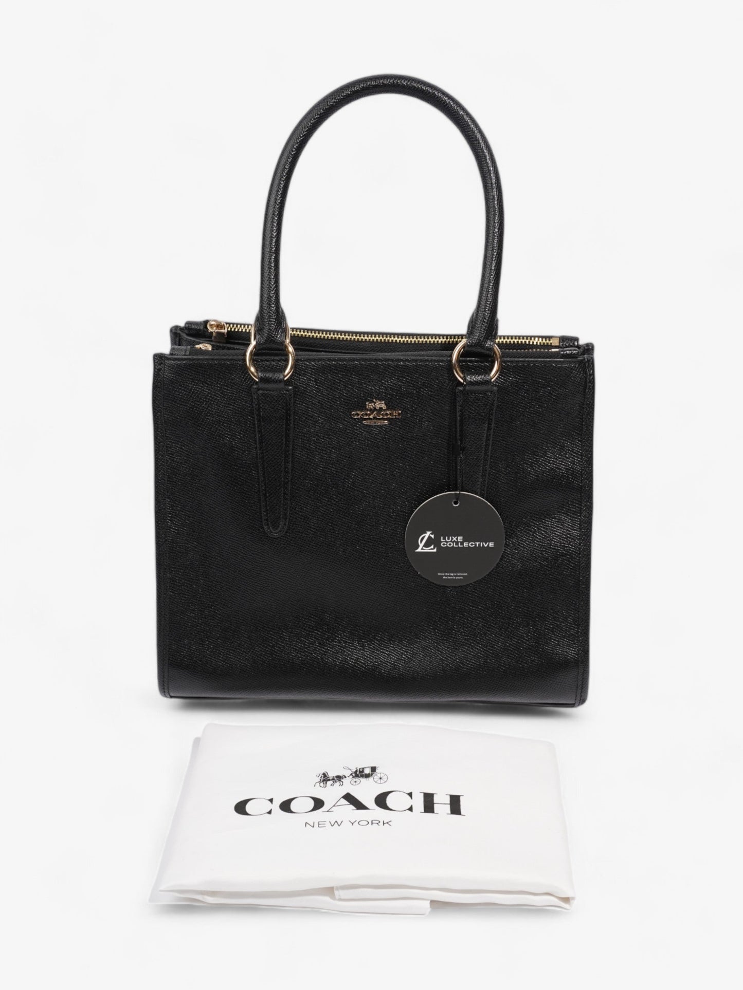 Coach Christie Carryall Black Leather Medium
