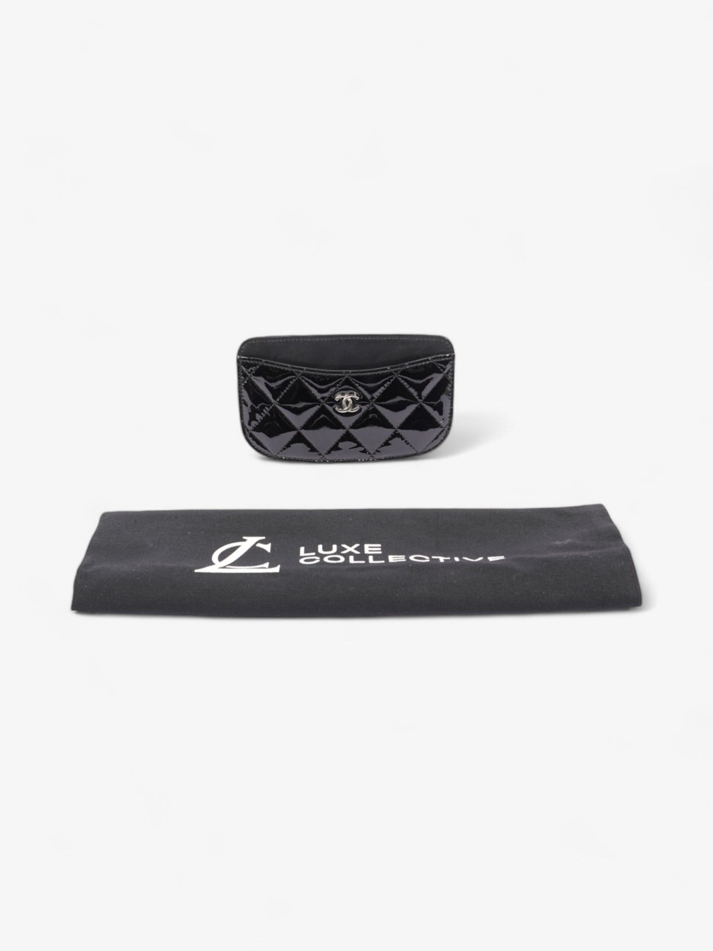 Chanel CC Card Holder Black Patent Leather