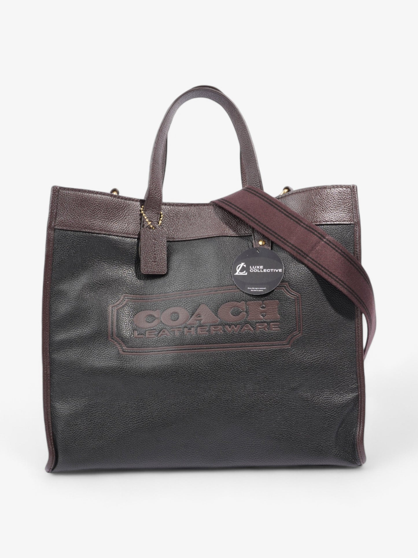 Coach Field Tote Black / Oxblood Leather 40