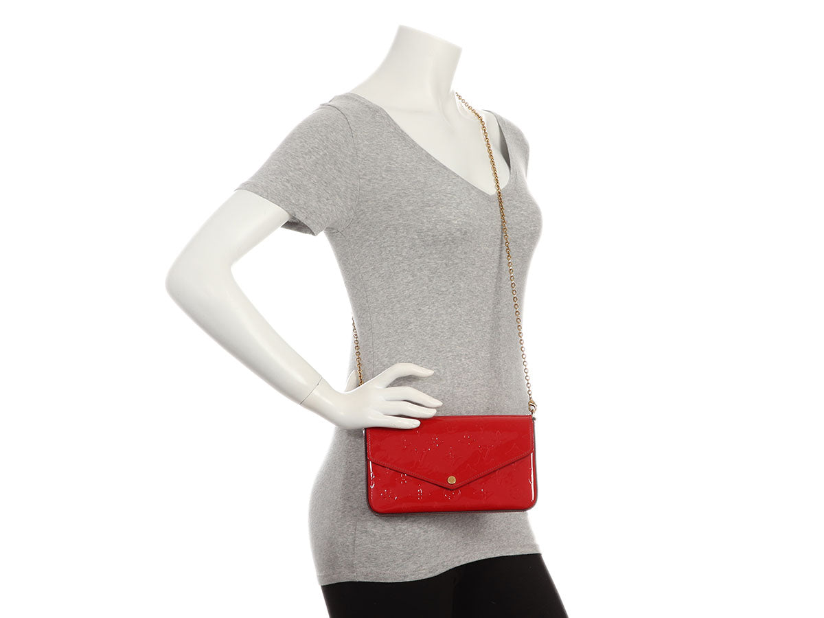 Louis Vuitton Red Vernis Félicie Pochette