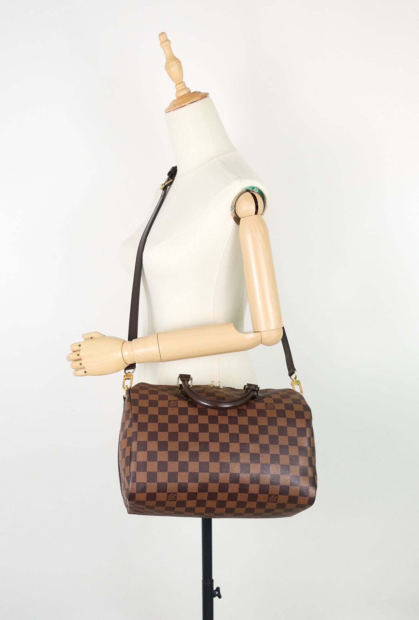 Louis Vuitto Speedy 30 Bandoulière Damier Ebene Canvas Bag