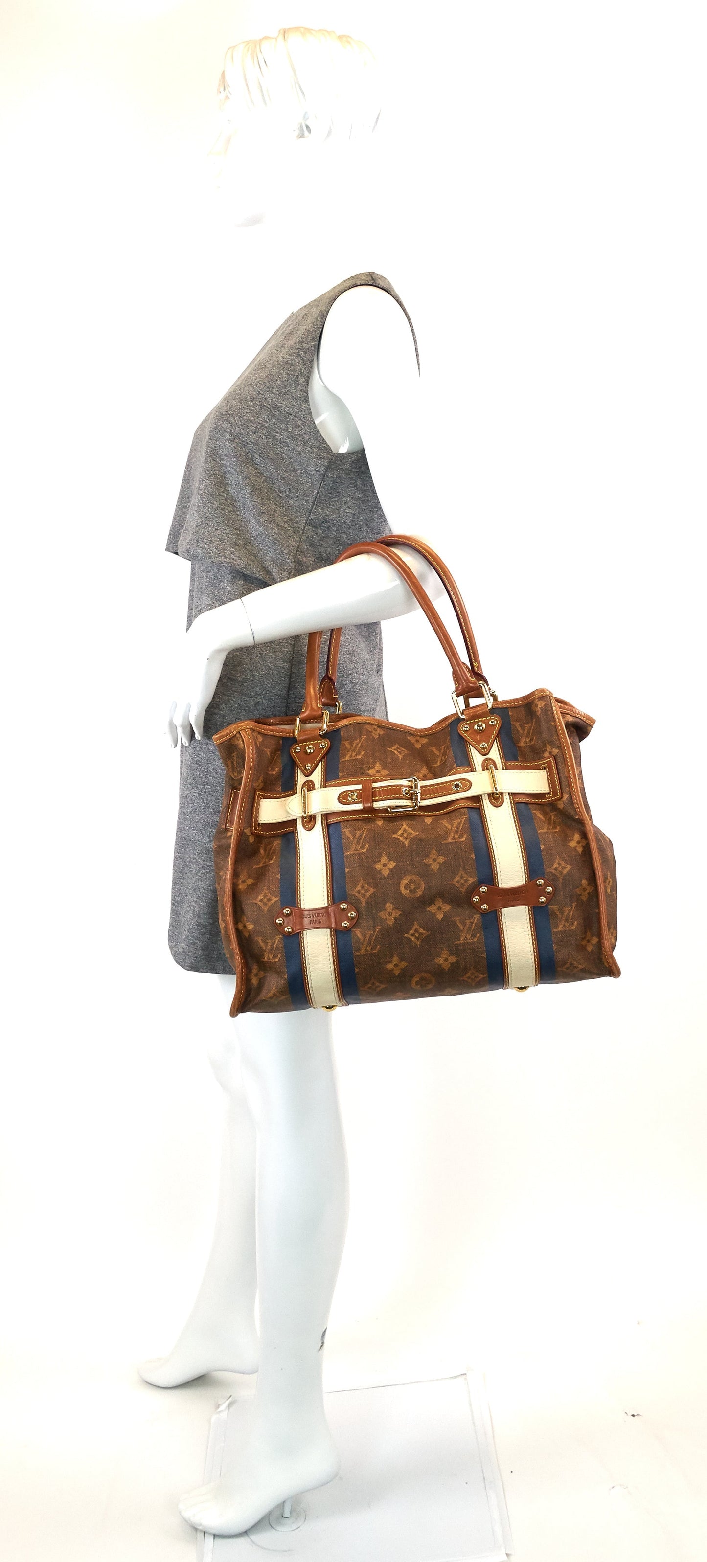 Louis Vuitto Rayures Tisse GM Monogram Canvas Bag