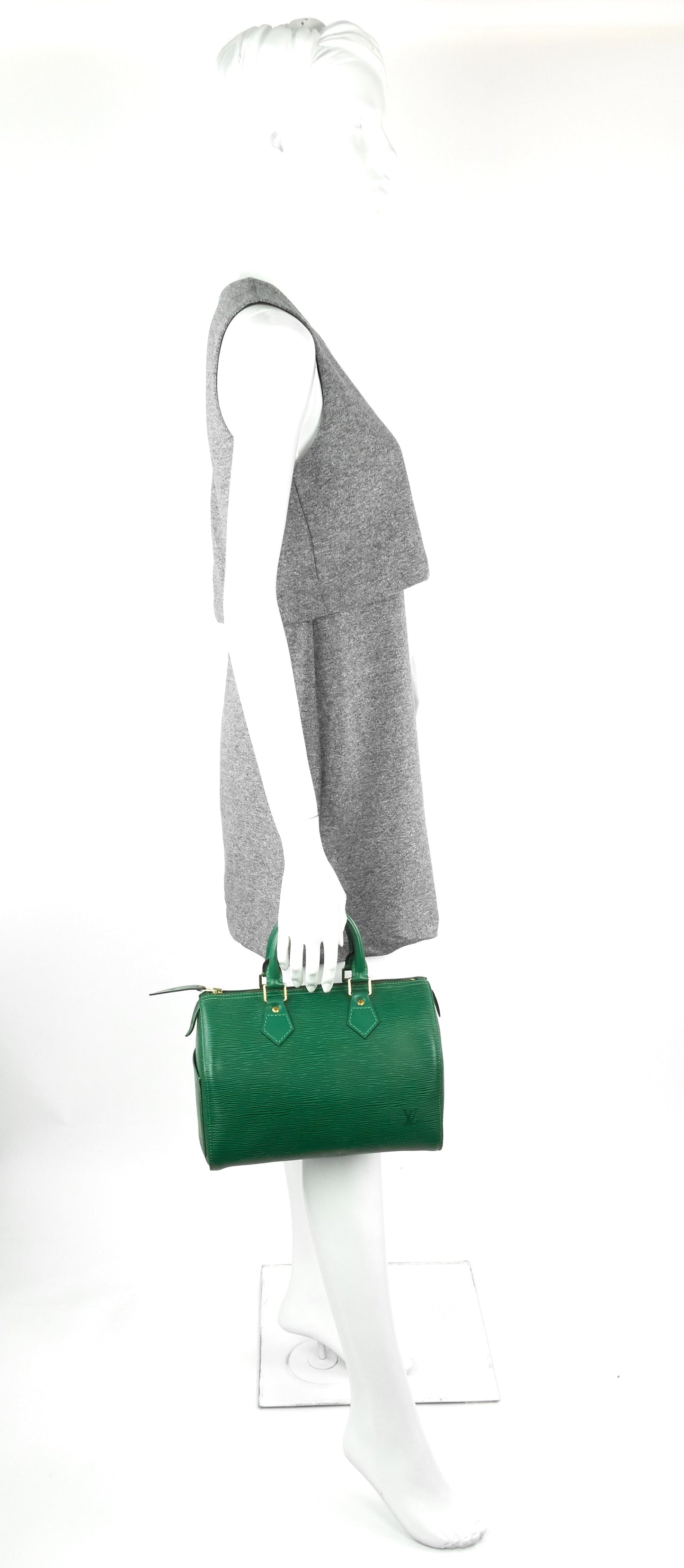 Louis Vuitto Speedy 25 Green Epi Leather Bag