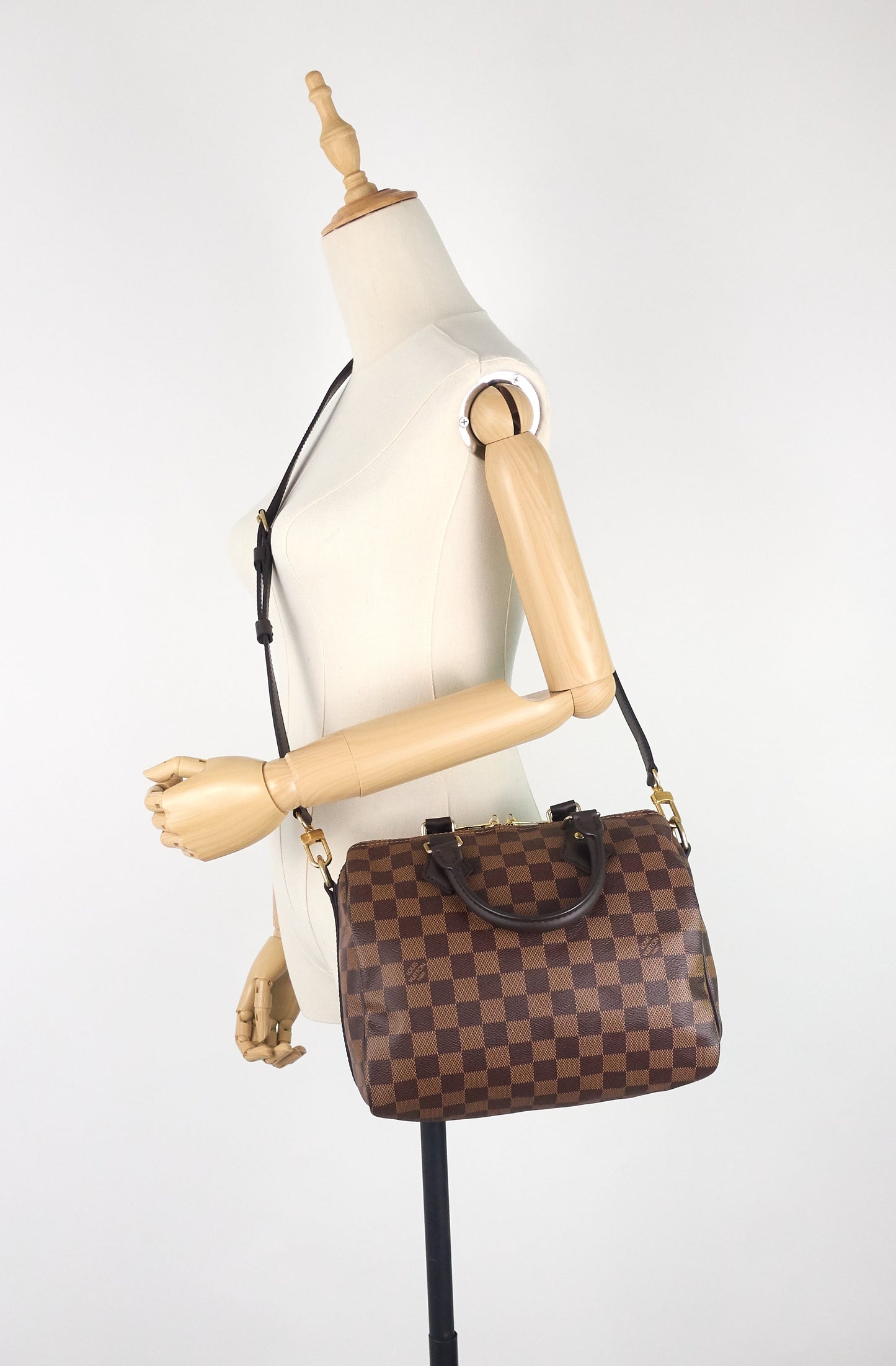 Louis Vuitto Speedy 25 Bandoulière Damier Ebene Canvas Bag