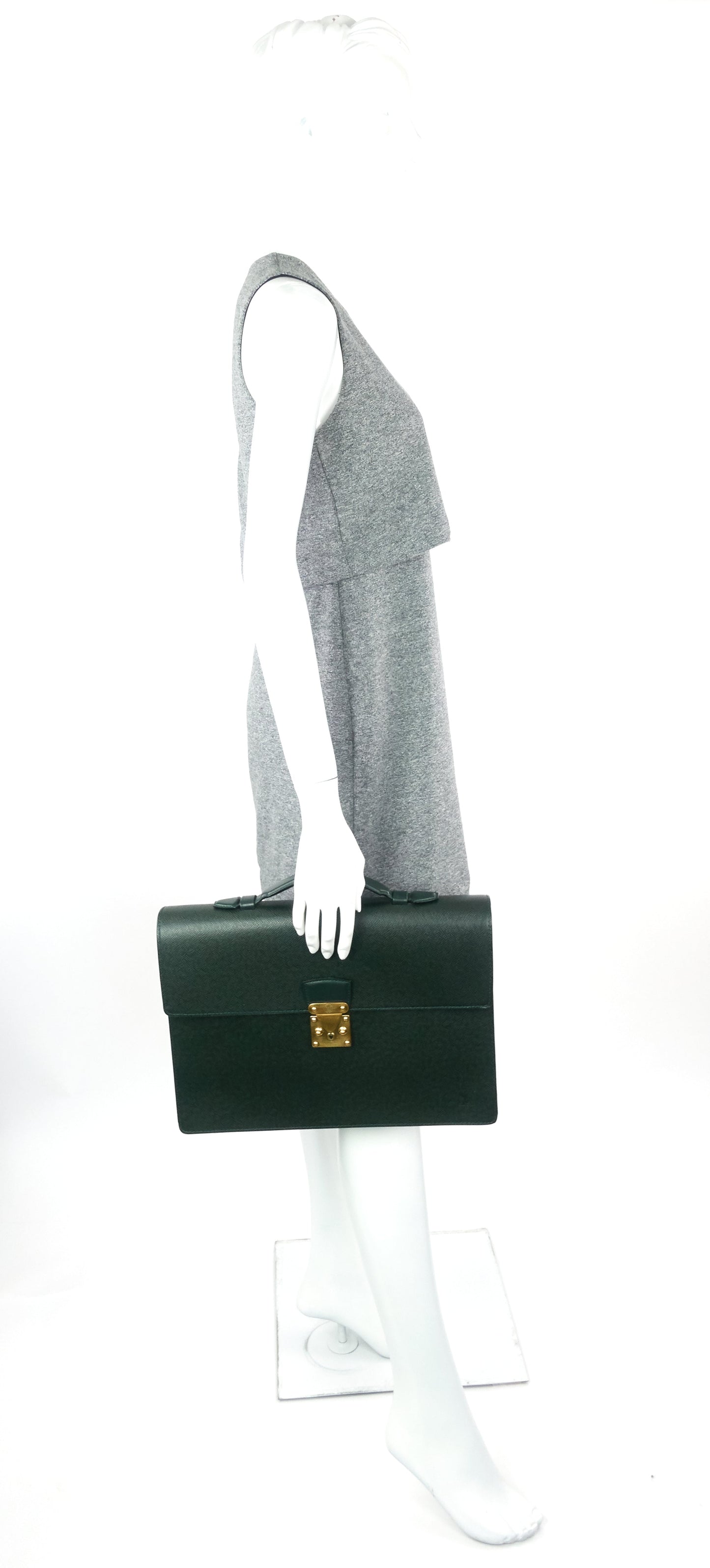 Louis Vuitto Serviette Kourad Taiga Leather Briefcase Bag