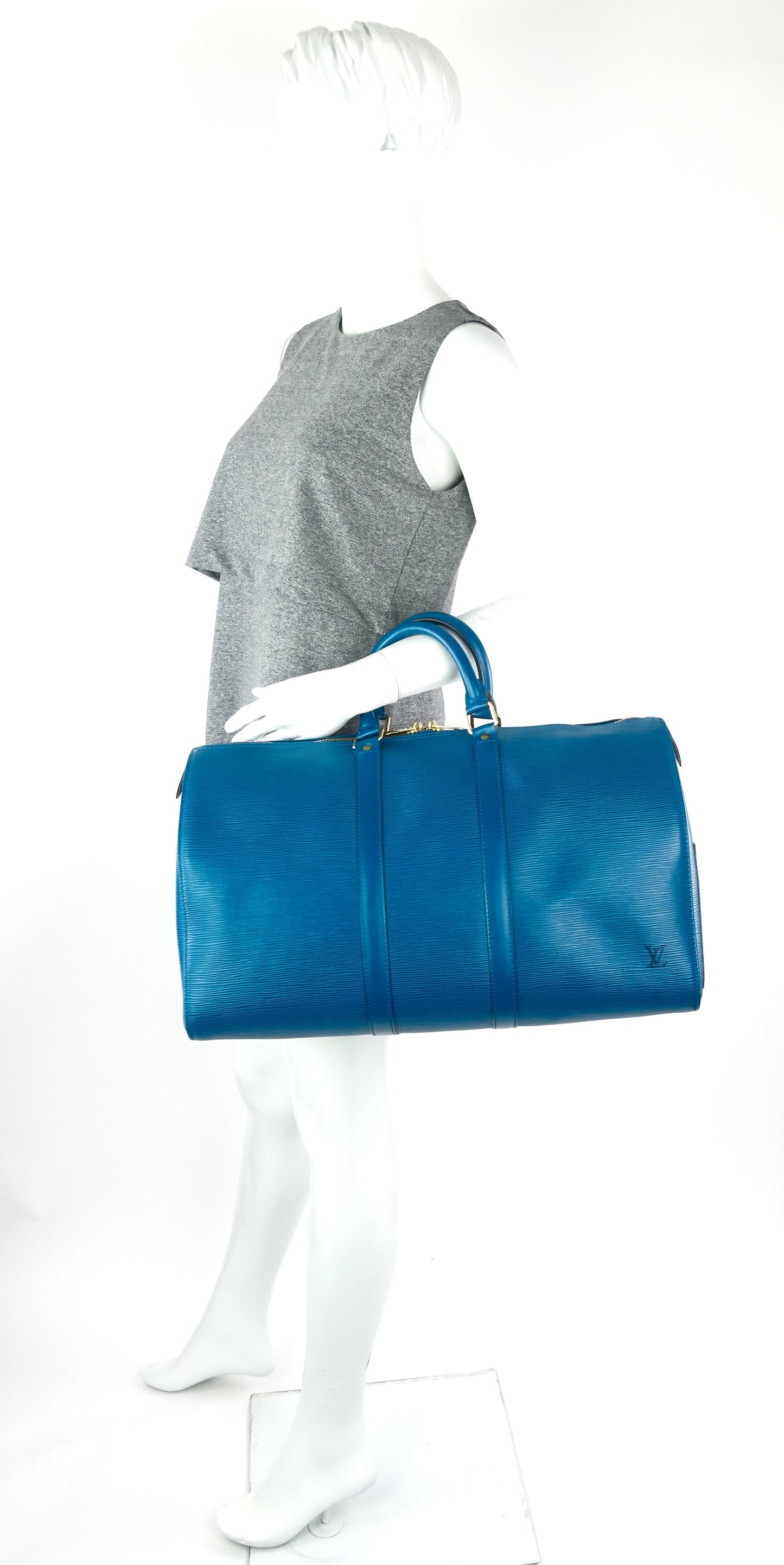 Louis Vuitto Keepall 45 Blue Epi Leather Bag