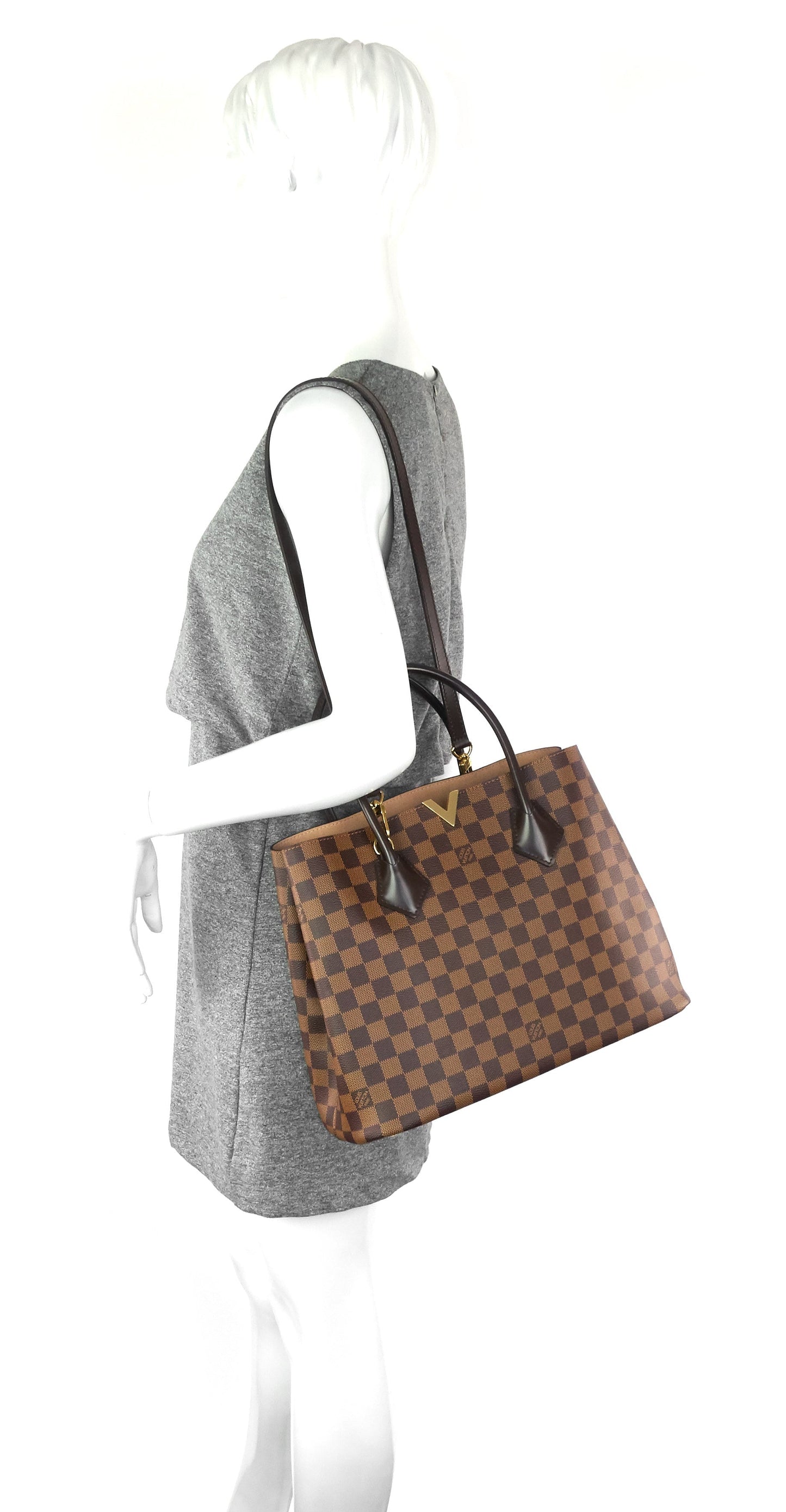 Louis Vuitto Kensington Damier Ebene Canvas Tote Bag