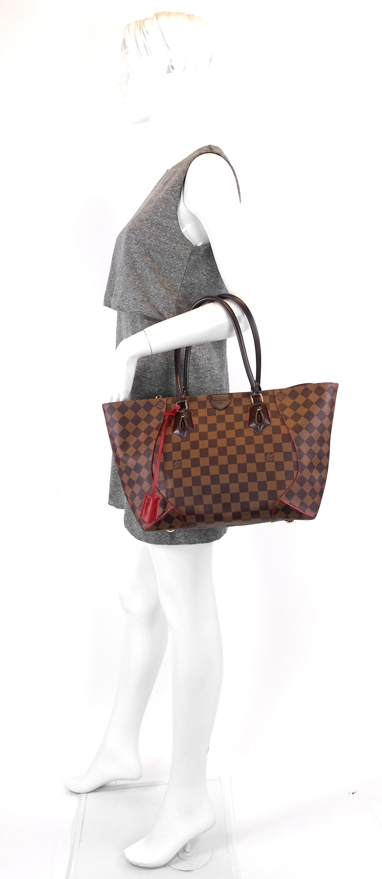 Louis Vuitto Caissa MM Damier Ebene Canvas Tote Bag