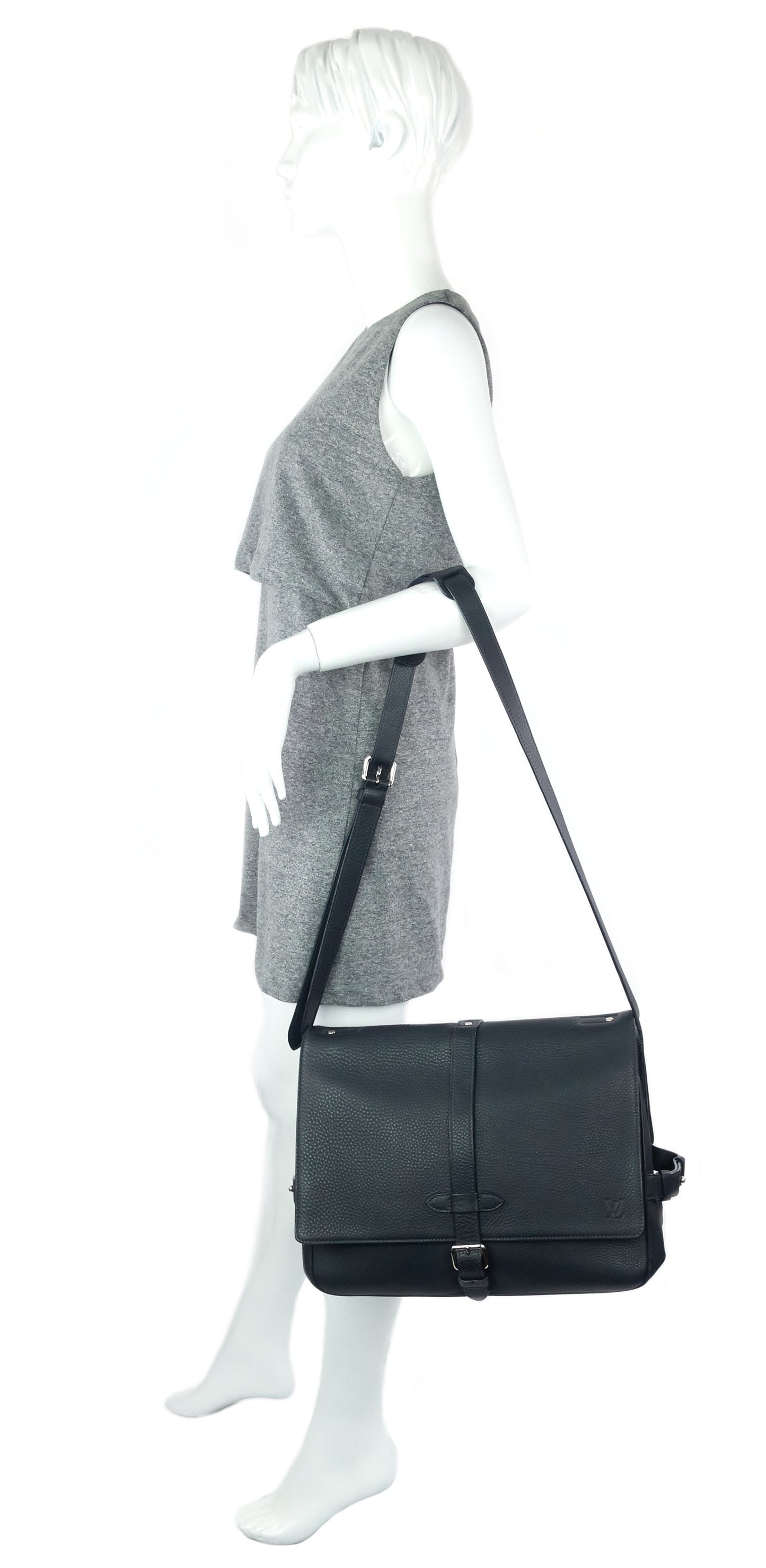Louis Vuitto Stelios Naxos Leather Messenger Bag
