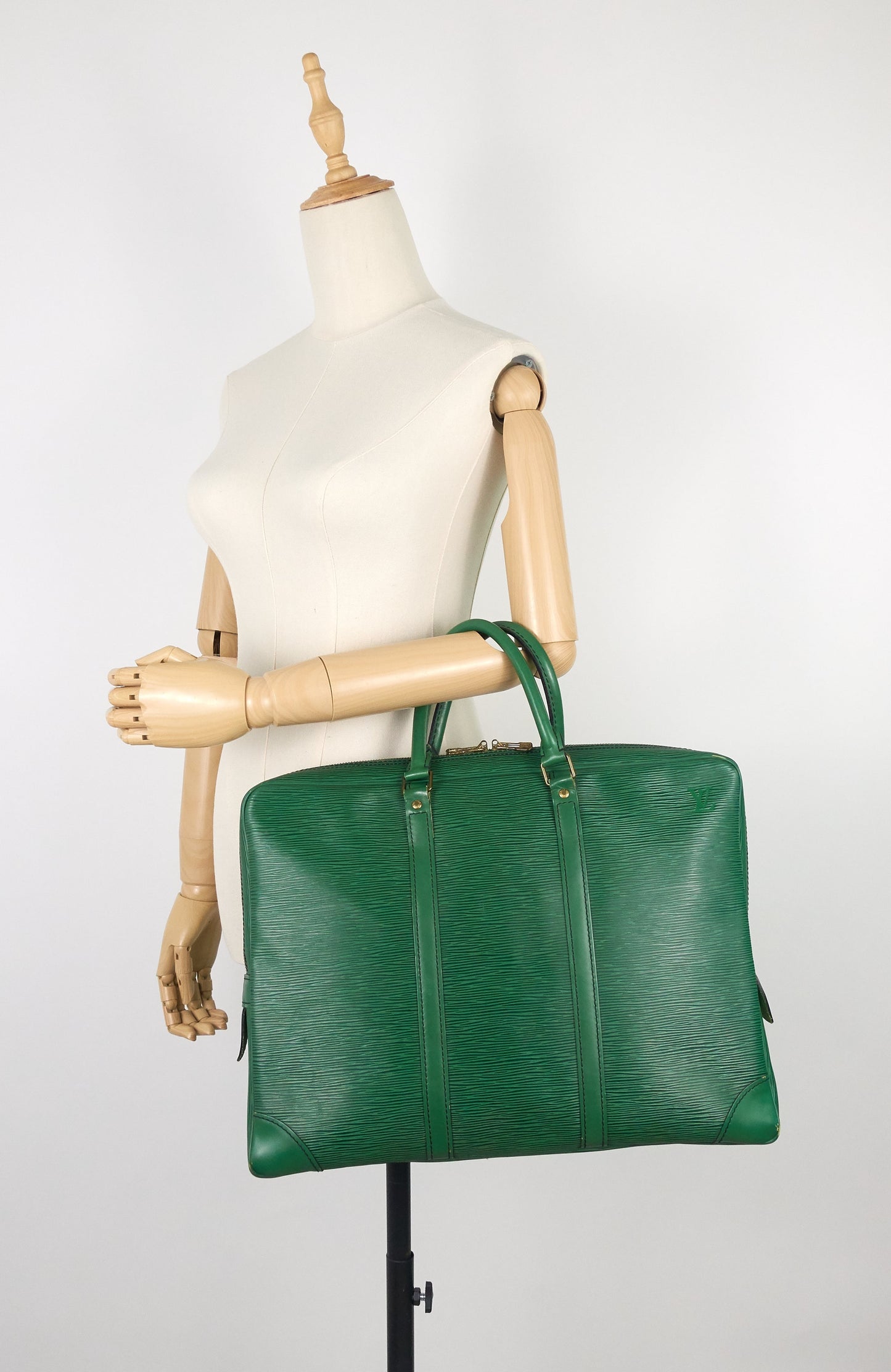 Louis Vuitto Porte-Documents Voyage Green Epi Leather Briefcase Bag